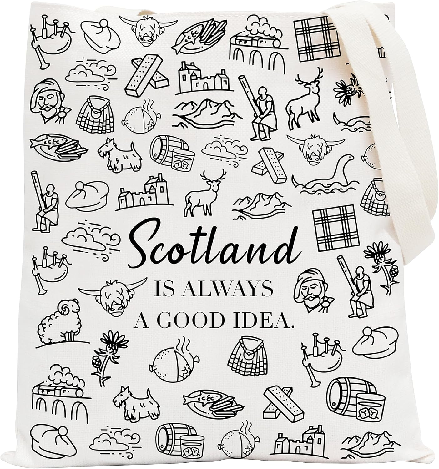 POFULL Scotland Trip Gift Scotland Is Always a Good Idea Cosmetic Bag Edinburgh Gift, Scotland Tote Bag