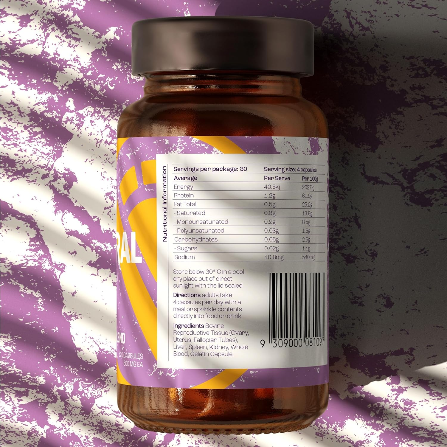 Ancestral Woman Beef Organ Blend Capsules - 100% Grass Fed Australian Superfood Ovary, Uterus, Liver, Spleen, Kidney & Whole Blood &ndash; Natural Source of Iron, B12, Vitamin A, Selenium & Biotin - 120 Capsules. image number 2