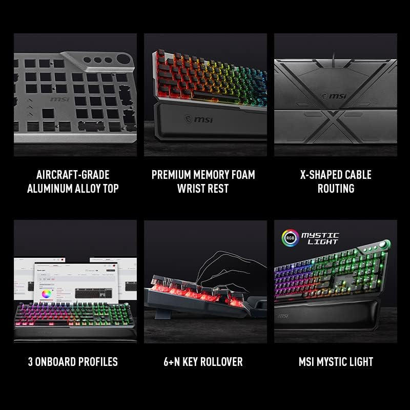 MSI Vigor GK71 Sonic US Mechanical RGB Gaming Keyboard Sonic Red Switches image number 2