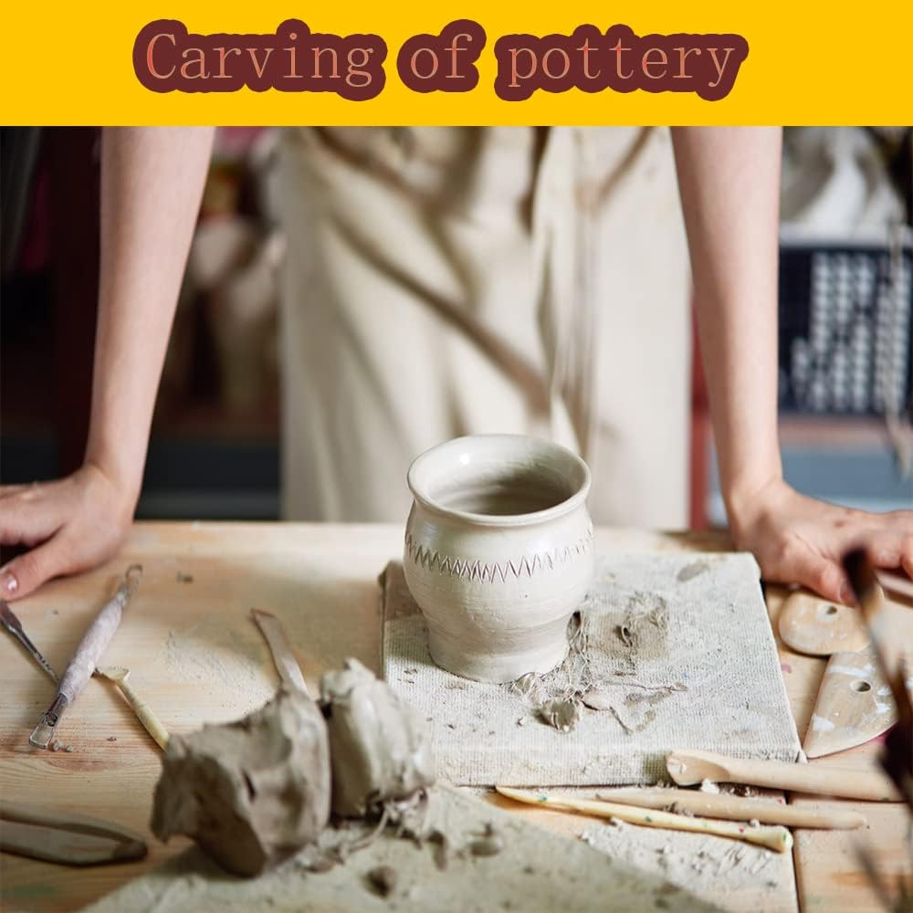 Pottery Clay Sculpting Tools for Polymer, Yagugu 19Pcs Basic Wood Ceramics Carving Tool Supplies Kit Accessories for Kids, Adults and Artists Modeling Shaping Building for Art&Craft - 25Pcs image number 4