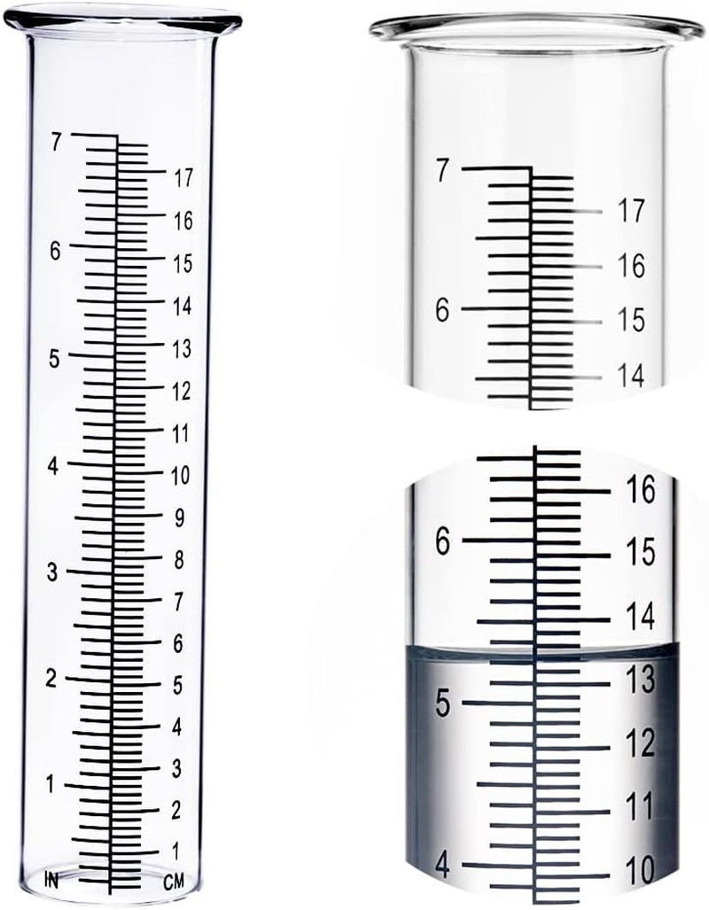 BIUWING 7 Inch Rain Gauge Replacement Tube Glass for Yard Garden and Outdoor Home, with Clean Brush image number 6