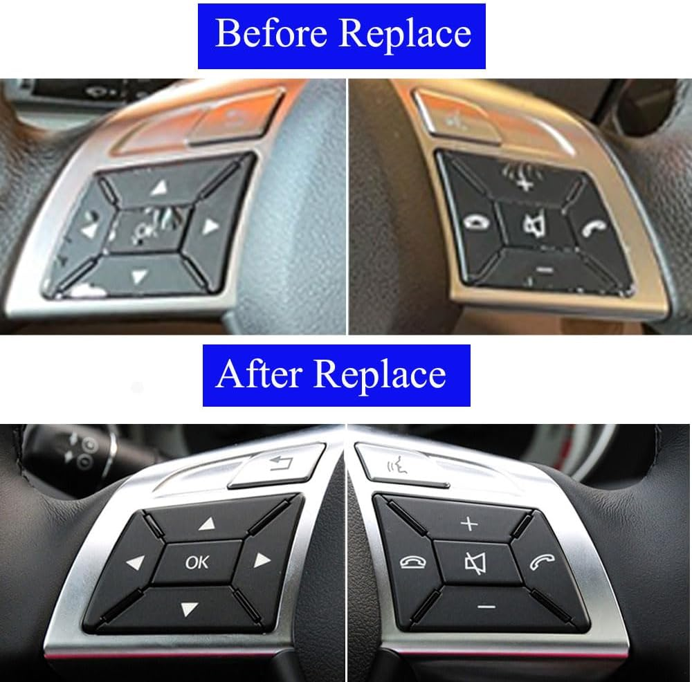 Goodithy Steering Wheel Buttons, Interior Black Steering Wheel Control Button Key Replacement for Mercedes Benz a B C E GLA GLK Class W204 X204 W212 W218 W156 W176 W117 W172 W246 (Model a Black) image number 4