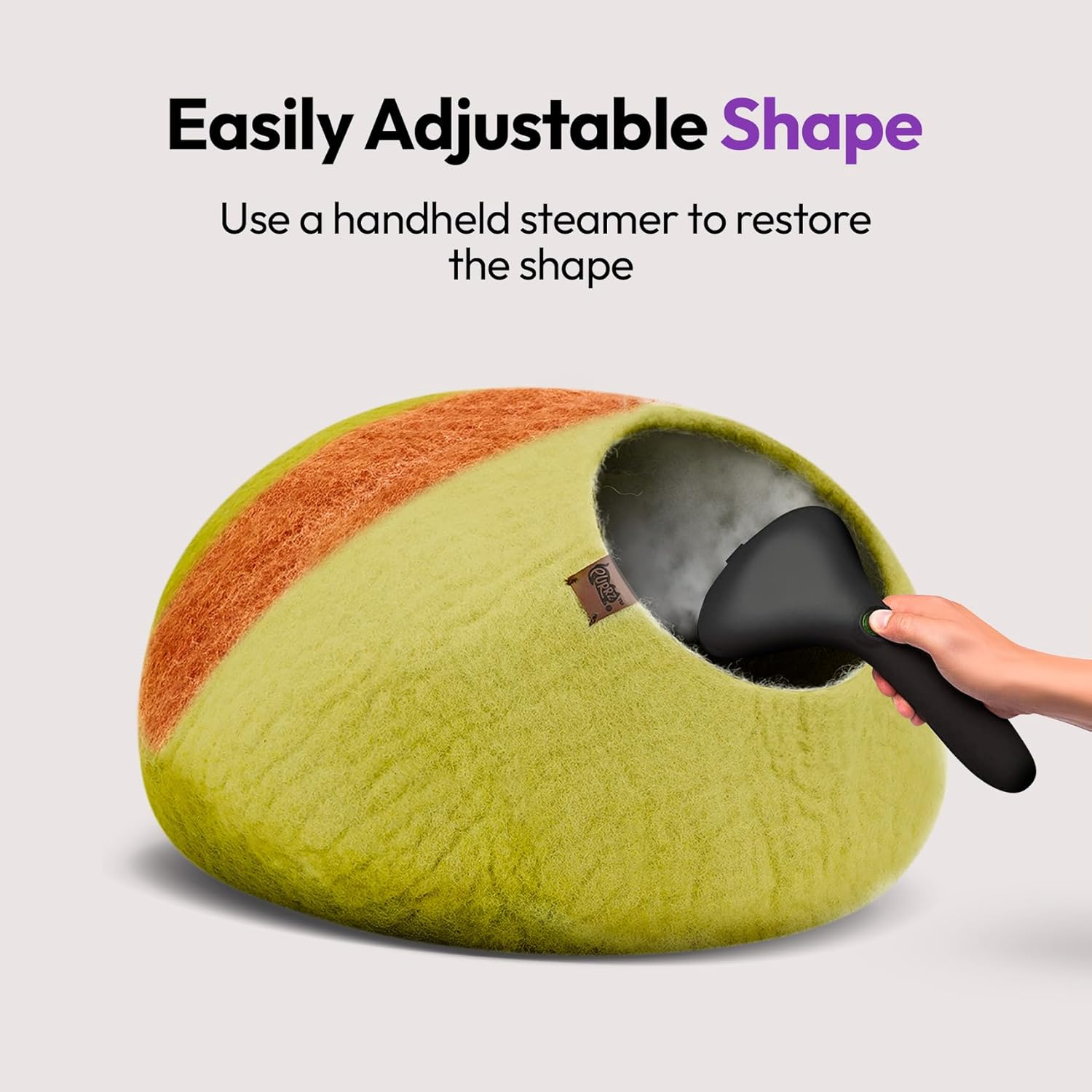 Luxury Cat Cave | Natural Wool Felt Handmade Cat House, Cat Beds, Cat Condo, Cat Furniture, Cat Beds for Indoor Cats, Cat Houses for Indoor Cats, Cat Hideaway (Medium, Gumtree) image number 2