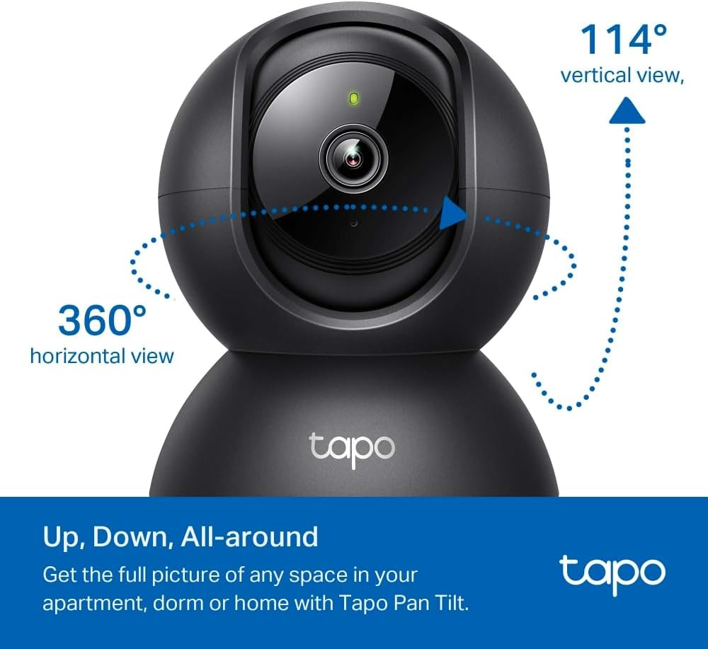 Tapo Tp-Link Smart Home Security Wi-Fi Camera, Baby Monitor, 1080P, 360&deg;, Free AI Tracking, Motion & Person Detection, Notification, Night Vision, SD Card, Voice Control, No Hub Required(Tapo C201) image number 2