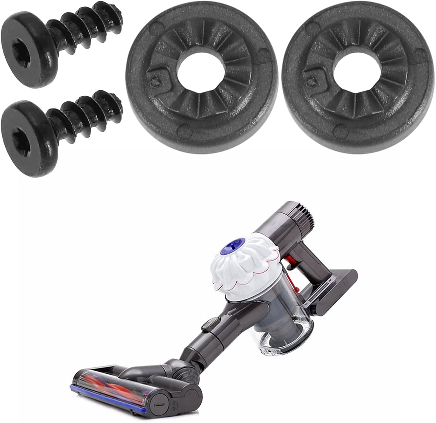 VGOL 1 Set Vacuum Cleaner Wheel Kit Compatible with Dyson V6/ V7/ V8/ V10/ V12/ DC58/ DC59/ DC62/ DC72 Ball Wheel Replacement with Fixings Screws Screwdriver image number 1