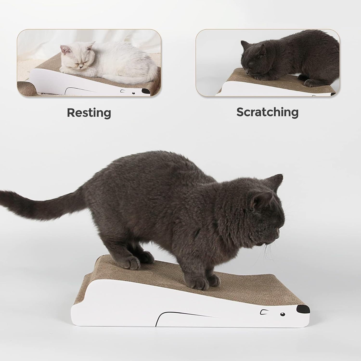 Cat Scratcher Cardboard Cat Sofa Bed Cat Scratching Board Cat Scratch Pad Cat Scratchers for Indoor Cats Set of 2 image number 6