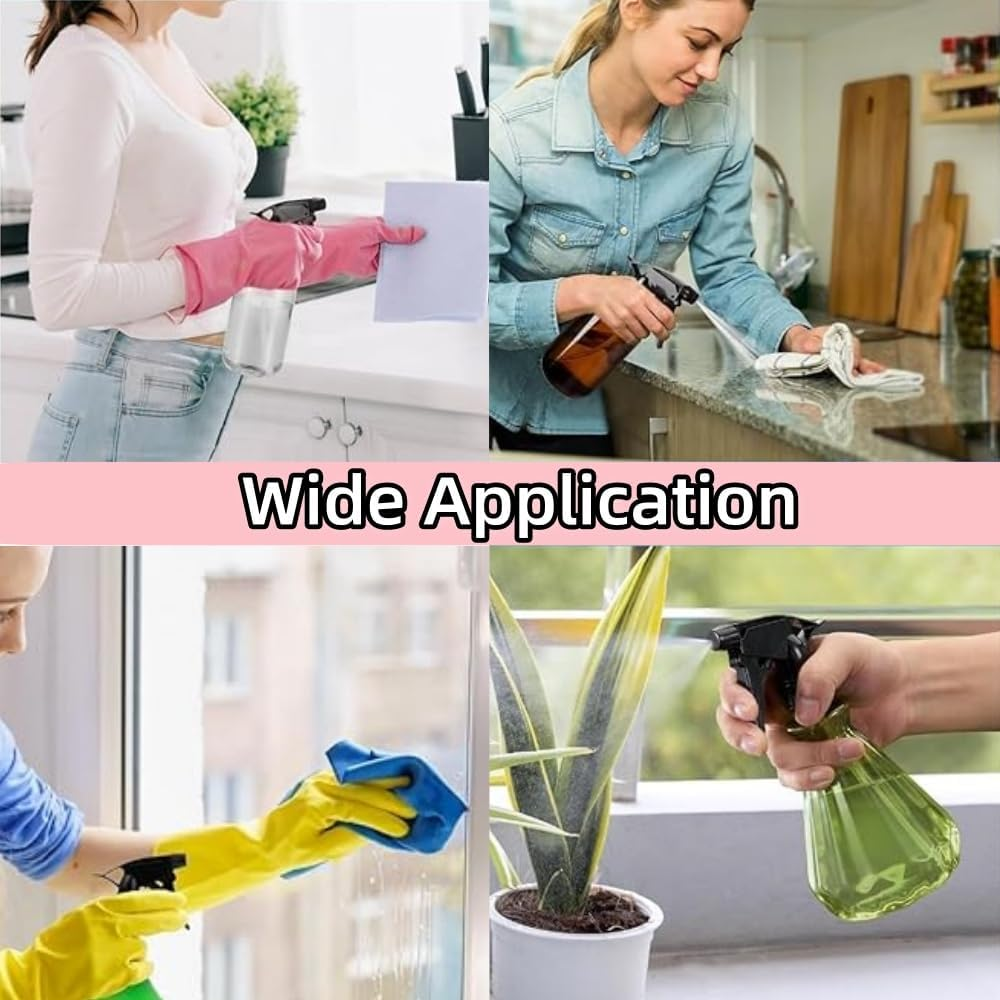 6Pcs Heavy Duty Trigger Sprayer Replacement Nozzles - 28-400 Spray Bottle Nozzle, Plastic Sprayer Tops, Standard Mist Spray Nozzle（Black）