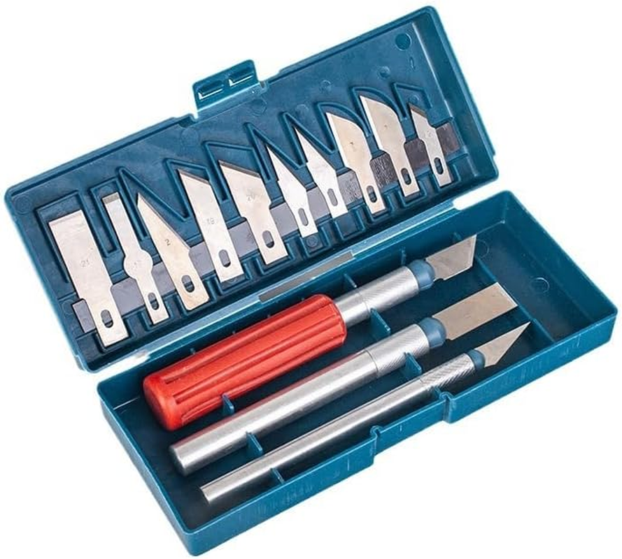 13 PCS Precision Craft Knife, Knife Set Stainless Steel Hobby Knives for Cutting Metal Pen Knife Razor Tool DIY Art Work for PC Phone Tablet Drone Repair DIY Art Work Sculpture