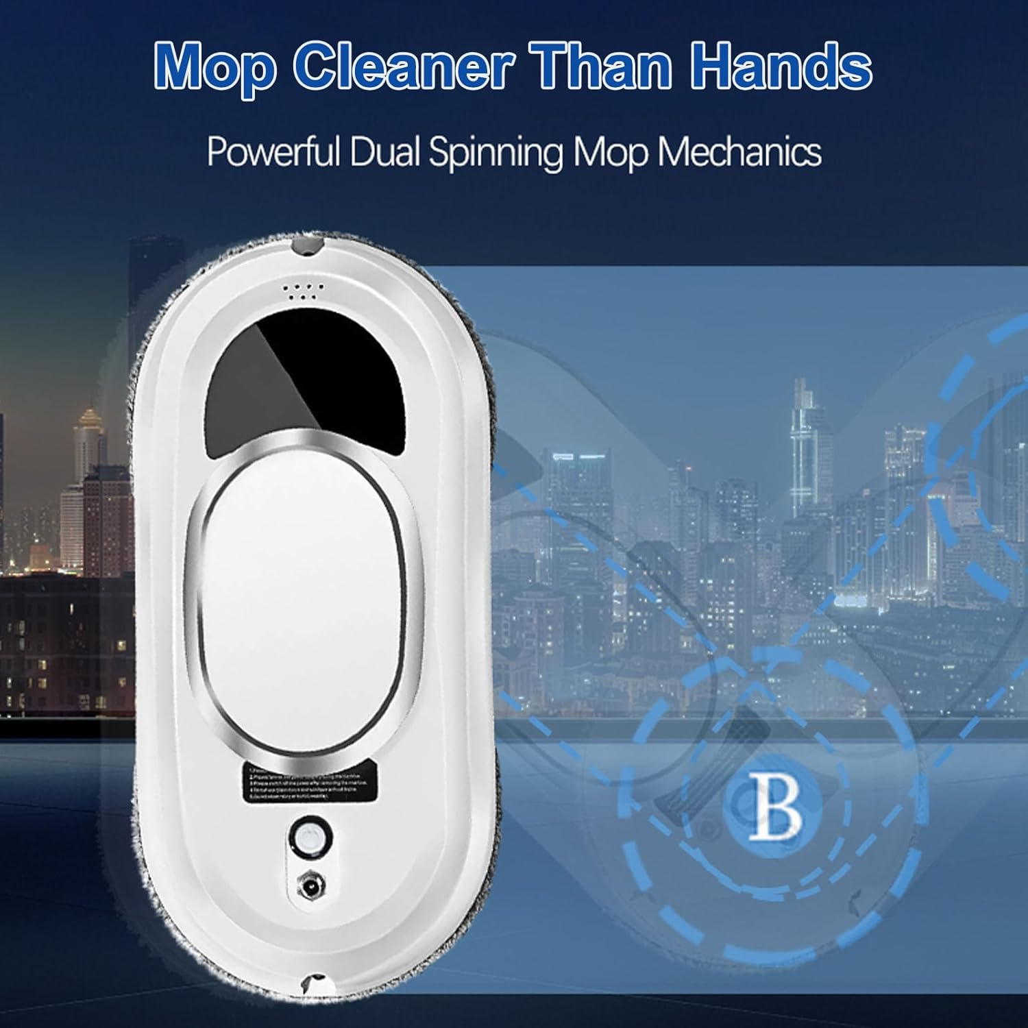 SAILESI Window Cleaner Robot, 5600Pa Strong Suction Window Automatic Cleaning Robot, Smart Path Planning, Powerful Dual Spinning Mop, Remote Control, Dual Safety Protection for Effortless Cleaning image number 2