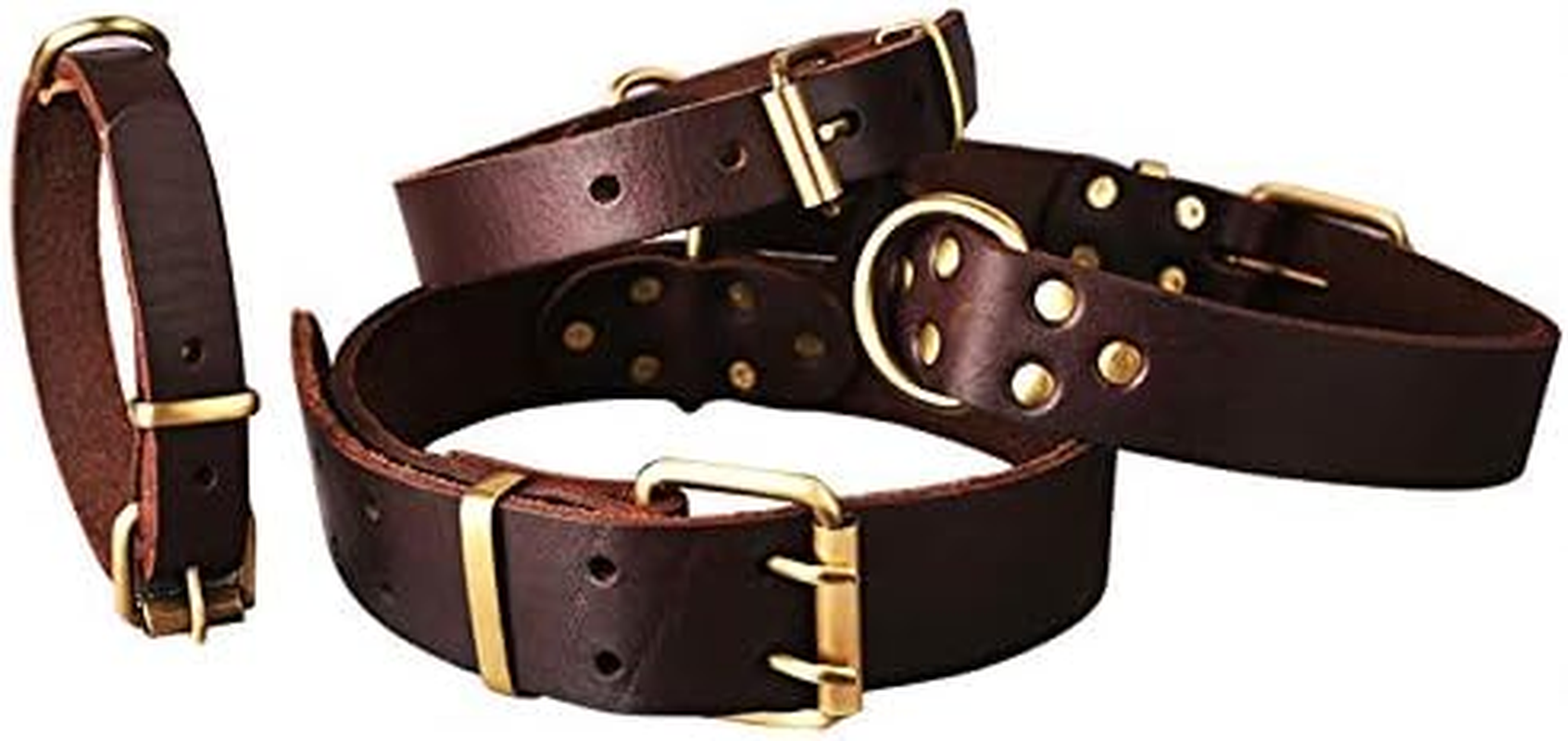 Handmade 100% Genuine Plain Leather Pet Dog Collar (Medium) image number 1