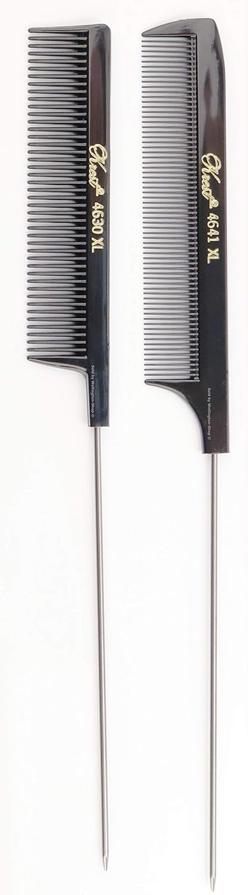 Krest Pintail Combs Weaving Foiling Fine Tooth Rattail Hair Comb XL. 2 PC.