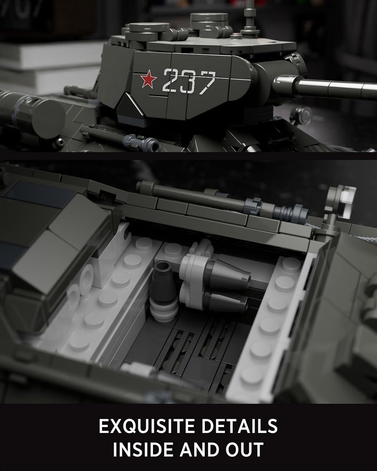 Nifeliz T34/85 Tank Building Set for Adults, Army Model to Build and Display，Ww2 Model Tank for Military Fans，Collectible Gifts(818 PCS, NF10270) image number 4