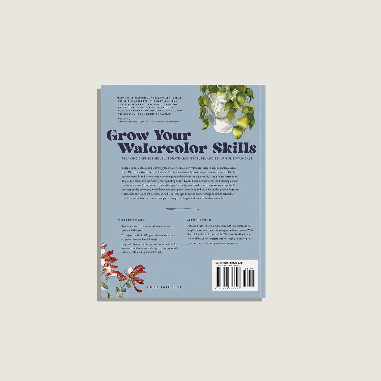 Watercolor Workbook: Caf&eacute; in Bloom: 25 Beginner-Friendly Projects on Premium Watercolor Paper image number 2