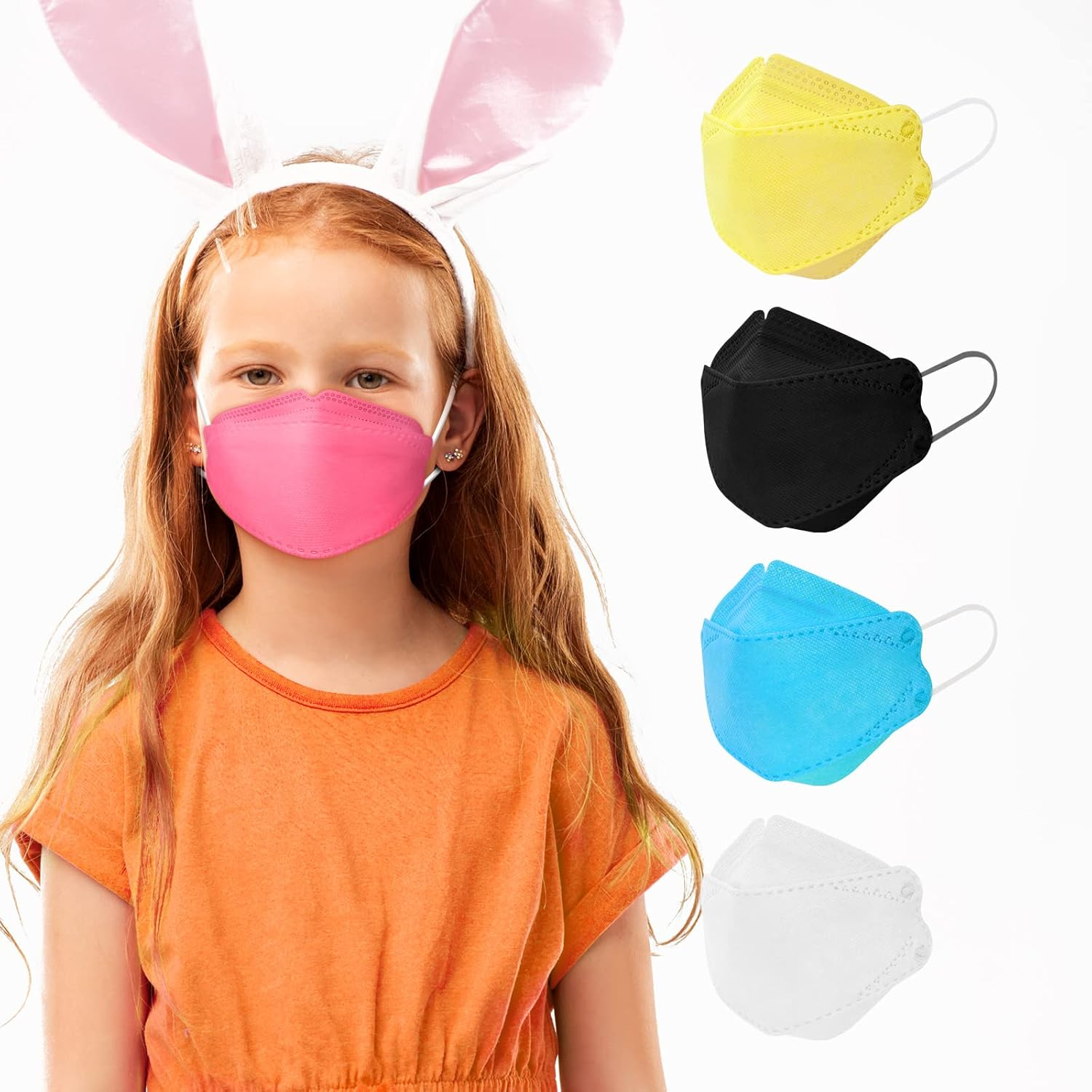 KF Design Kids Mask for Children (3-8 Years), 20 Packs Colored Mask Individually Wrapped, Kid Sized Disposable Fitting Folded Mask for Boys Girls with Small Face 4 Layer Filter, Child Mask Cover Soft Comfortable Breathing with Adjustable Nose Clip image number 1