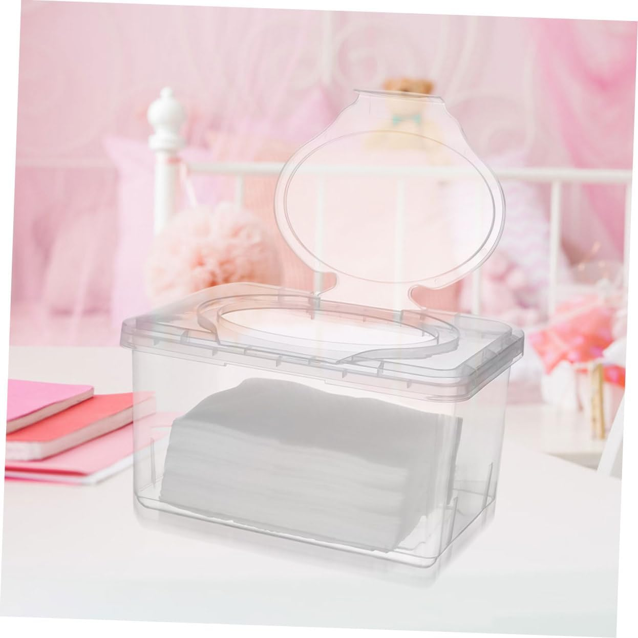 4Pcs Baby Wipes Dispenser Refillable Wet Tissue Case with Lid Dustproof Pp Plastic Holder for Home and Travel Use Easy Access for Baby Care image number 1