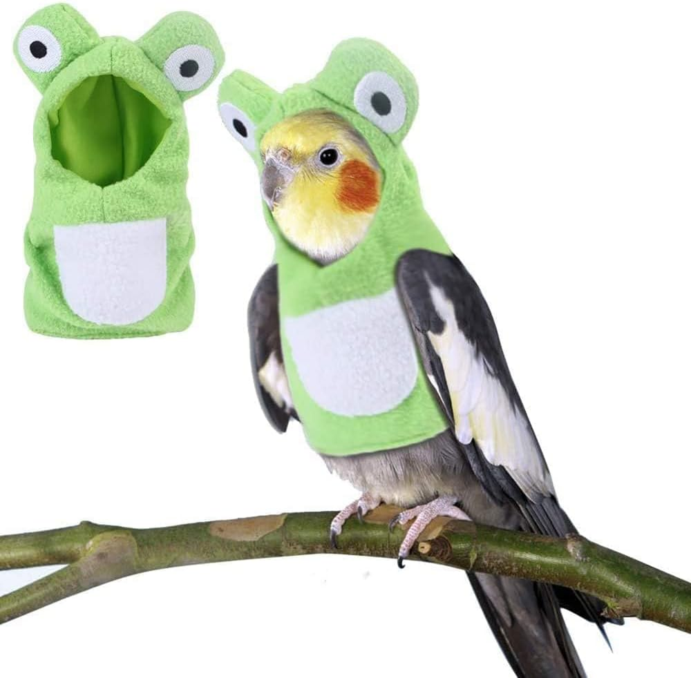 Clothes for Birds,Cute Bear Shape Bird Costume Parrot Cloth - Warm Parrot Cloak, Multi-Purpose Bird Clothes, Parrot Cosplay Prop for Green-Cheeked
