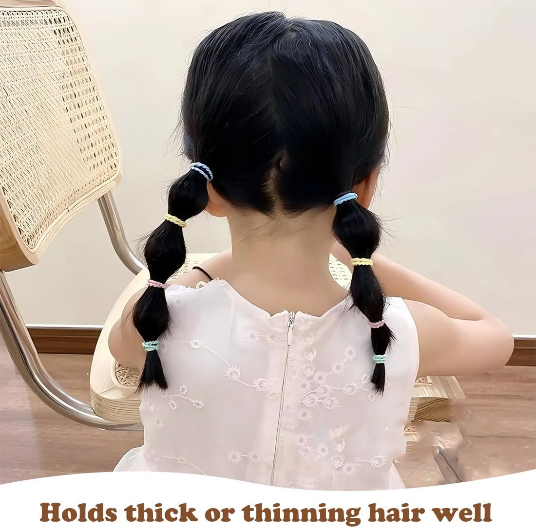 JYNVO Hair Bobbles Girls Hair Scrunchies Girls 90 Pieces Hair Bobbles Girls - Pink, Blue, Purple - Hair Accessories for Girls Everyday and Hairstyles image number 1