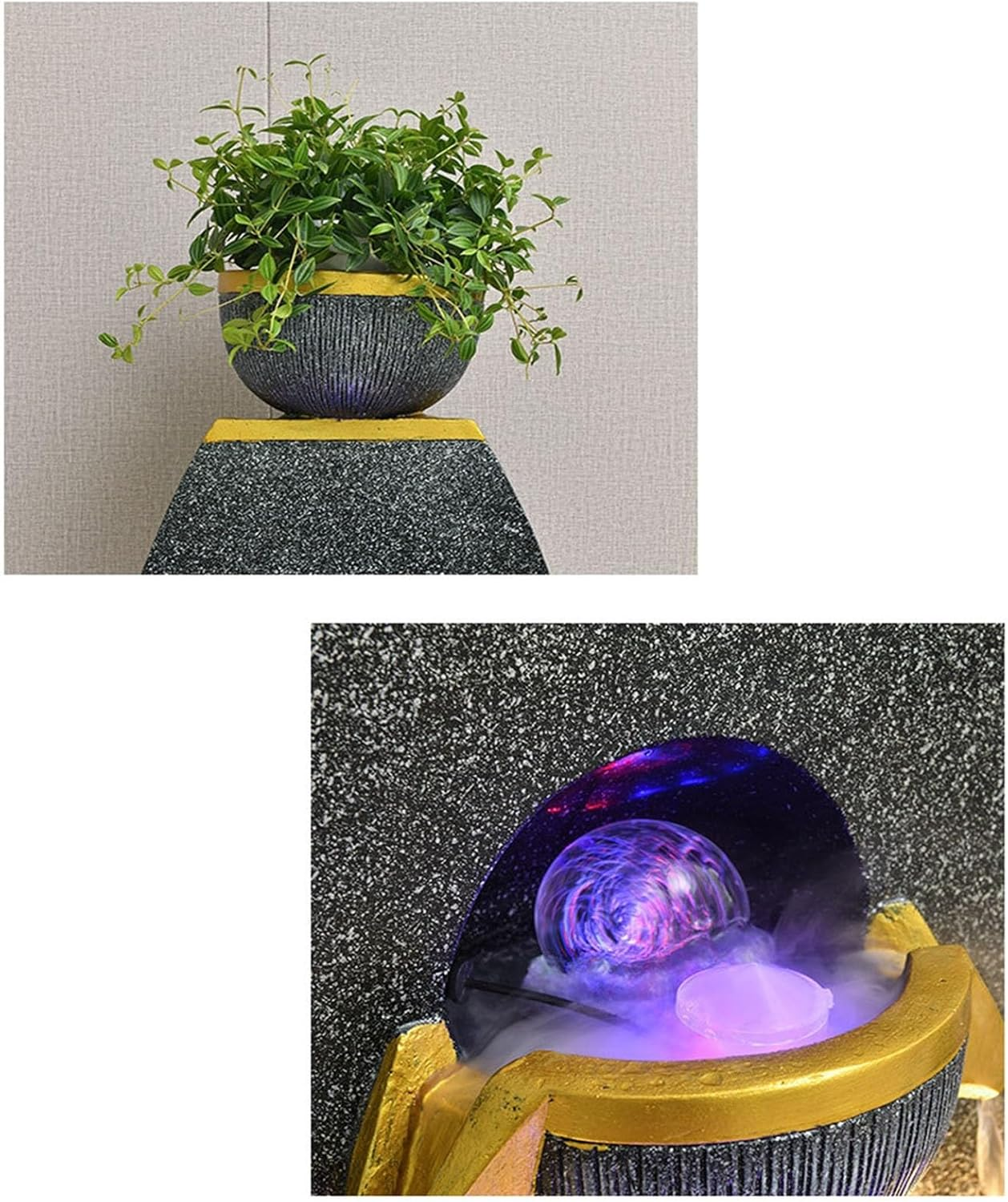 Outdoor Fountain Water Fountain with Fish Tank and Atomiser- Circulating Fountain-Peaceful and Relaxing Sound - Waterfall for Home and Office Decoration(Large) image number 5