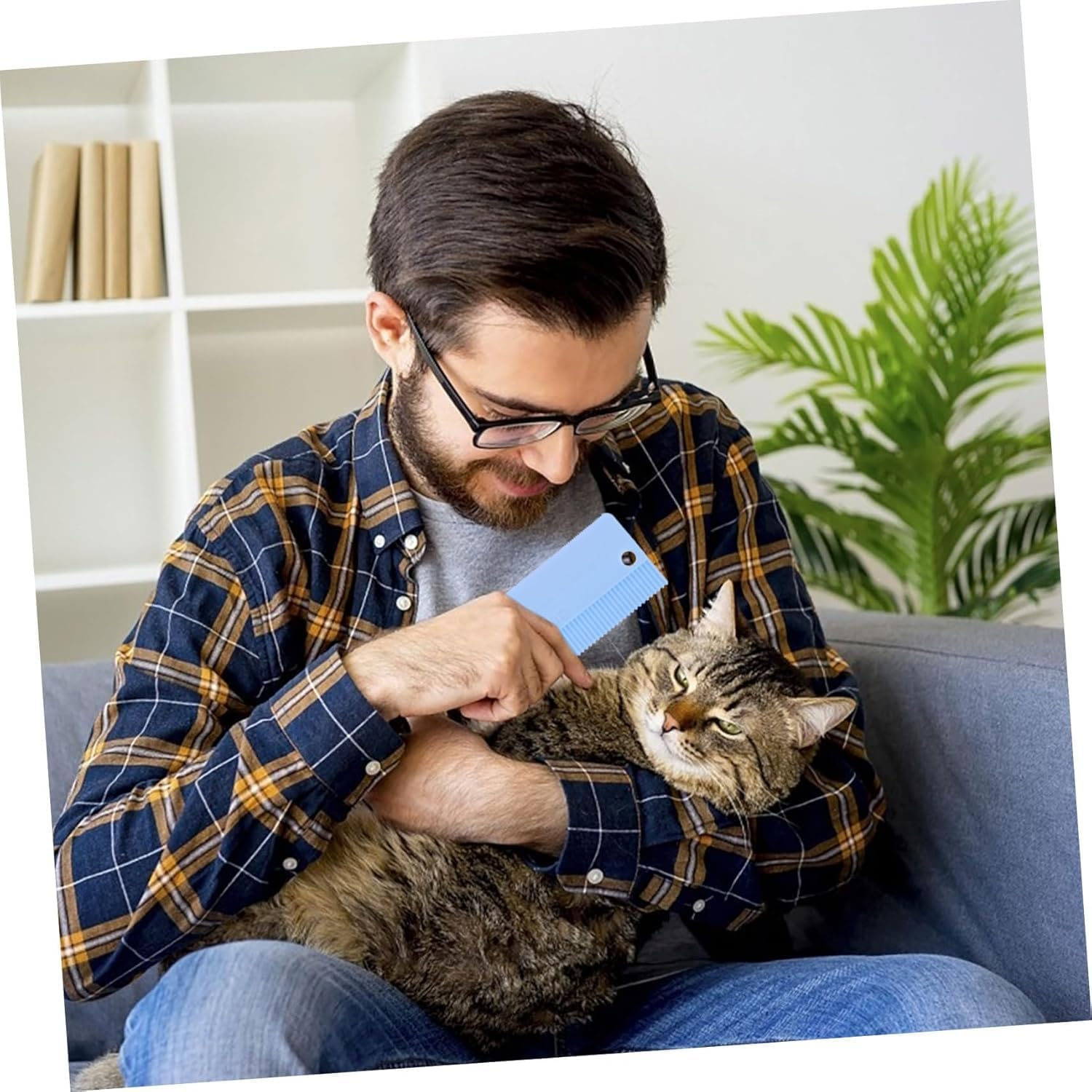 Silicone Pet Hair Remover Brush Lint Comb, 2Pcs Silicone Lint Comb Deshedding Brush for Dogs and Cats, Pet Dog Cat Hair Remover for Carpet image number 4