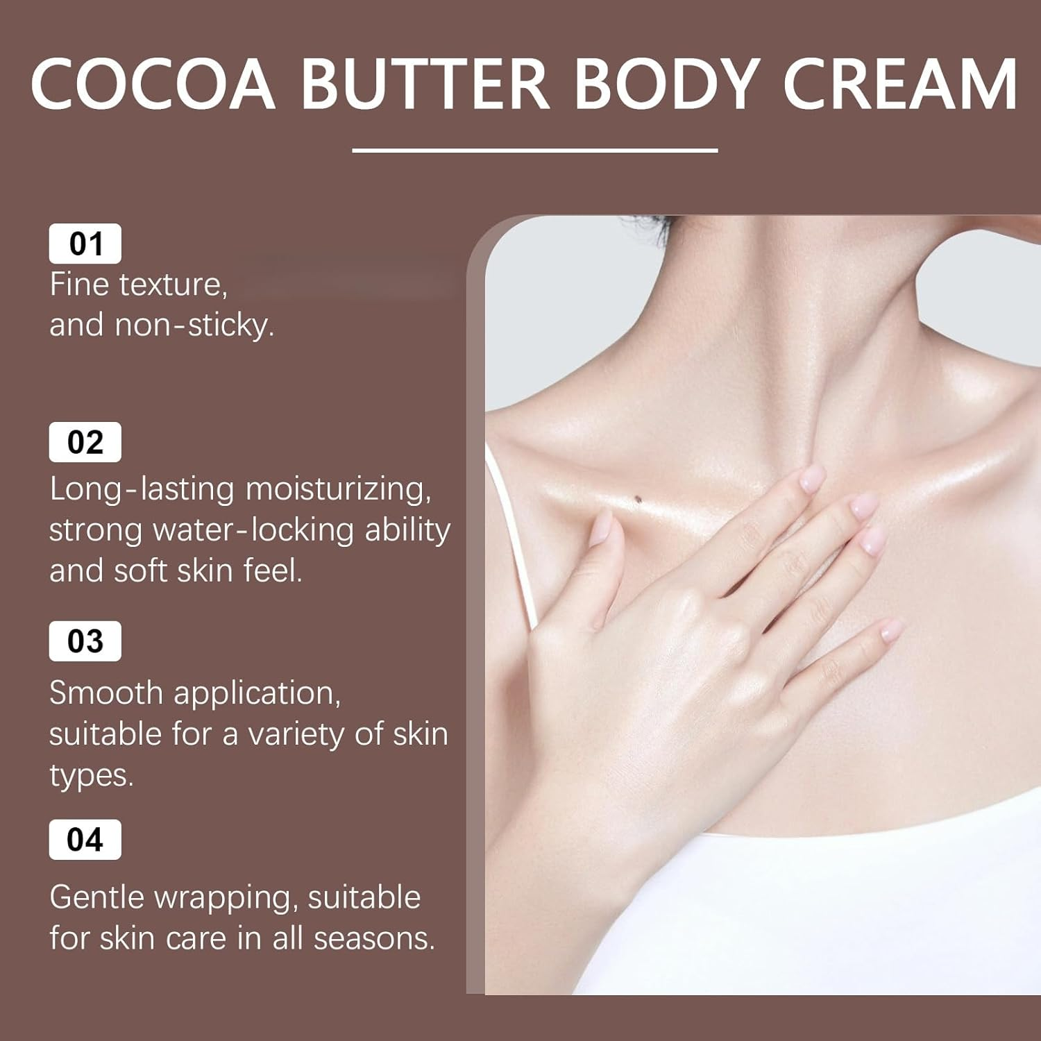 Cocoa Butter Face & Body Cream，Vitamin E Cream，Mens Skin Firming Body Lotion for Extremely Dry Skin, Cocoa Bodys Butter&Deep Nourishing Serum for Women, Skins Tightening Creams for Bodys (3) - 1 image number 7