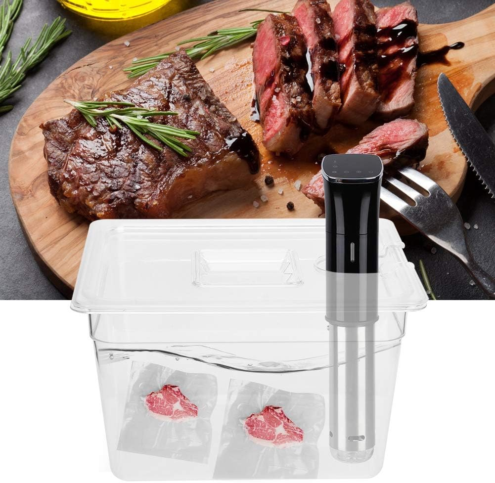 11L Container, Thickened Food Grade PC Collapsible Hinged Sous Vide Container with Lid and Calibration Marks, Durable and Wear Resistant for Sous Vide Circulator Culinary Precision Cooker