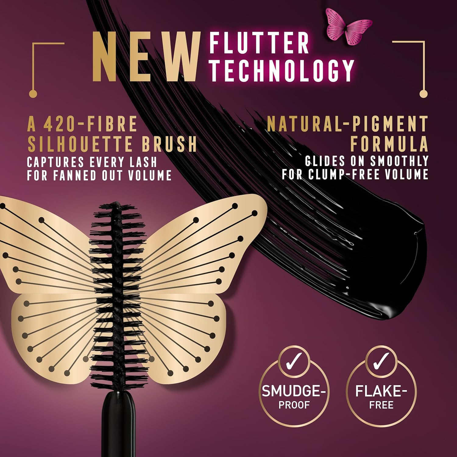 Max Factor Masterpiece Divine Lashes Volumising Mascara, Black Brown, Natural-Pigment Formula, Clump-Free Volume, Fanned Out Volume, All-Day Volume,8Ml