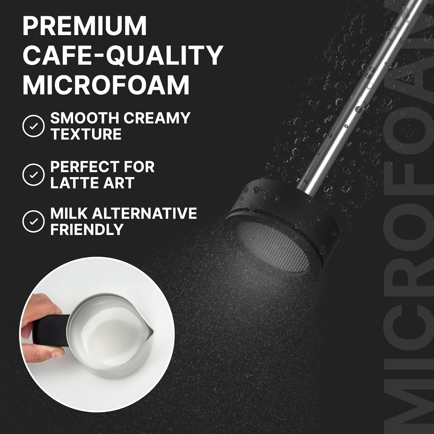 Subminimal Performance Milk Foamer - Nanofoamer Lithium Handheld Frother - Rechargeable, Dual-Speed - Microfoamed Milk in 30 Seconds, Barista-Style Coffee Drinks at Home - White Special Edition image number 6
