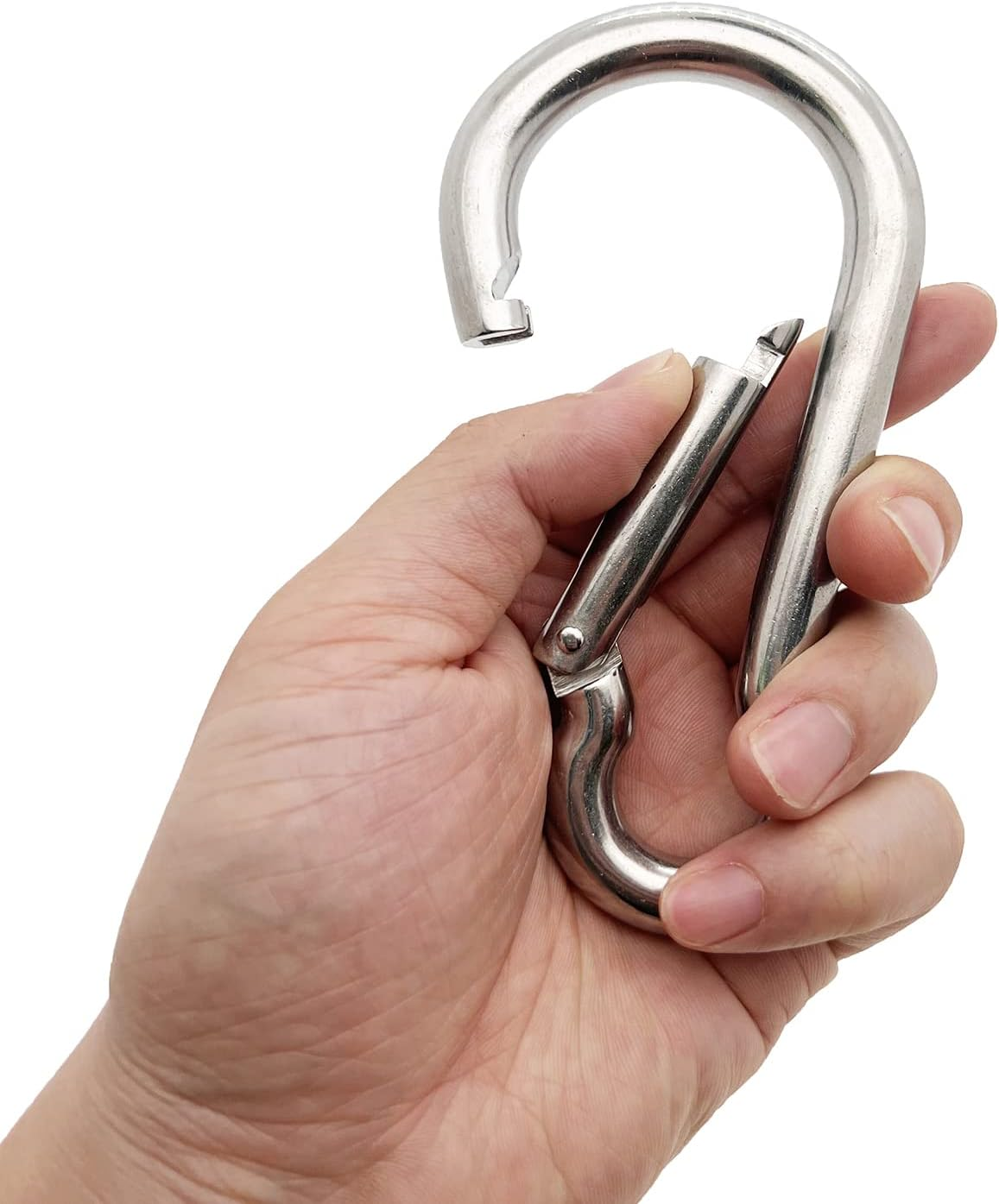 Spring Snap Hook Carabiner, 304 Stainless Steel Snap Hook Heavy Duty Carabiner Clip for Carabiner Outdoor, 2 Pack image number 2