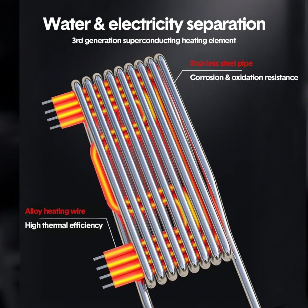 ALSTON 8800W Instant Hot Water Heater 220V Tankless Hot Water on Demand under Sink Bathroom with Digital Temperature Display Kitchen Saving Energy Black image number 4