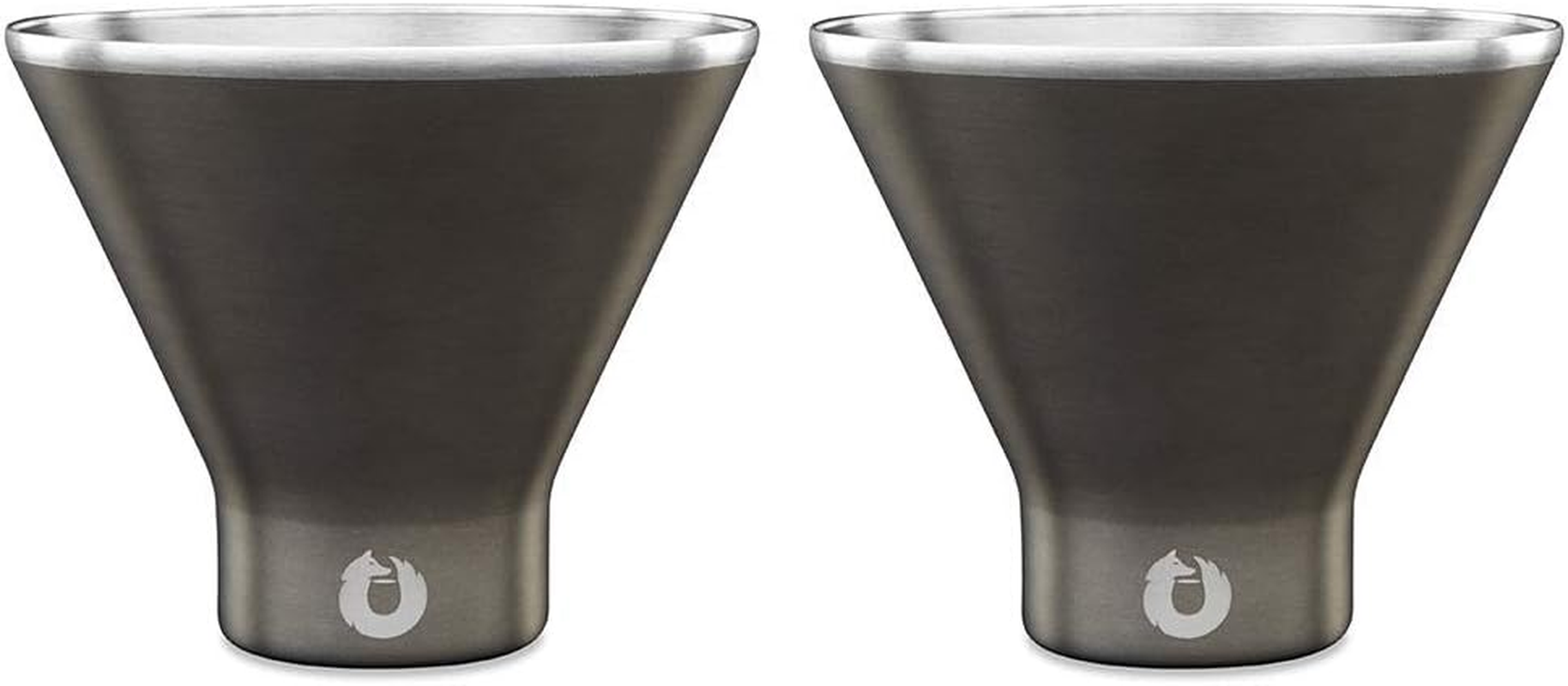 SNOWFOX Premium Vacuum Insulated Stainless Steel Martini Glass -Set of 2 -Martinis Stay ICY Cold -Stemless Cocktail Glasses -Elegant Home Entertaining -Bold Beautiful Barware Set -8 Oz -Black/Gold image number 4