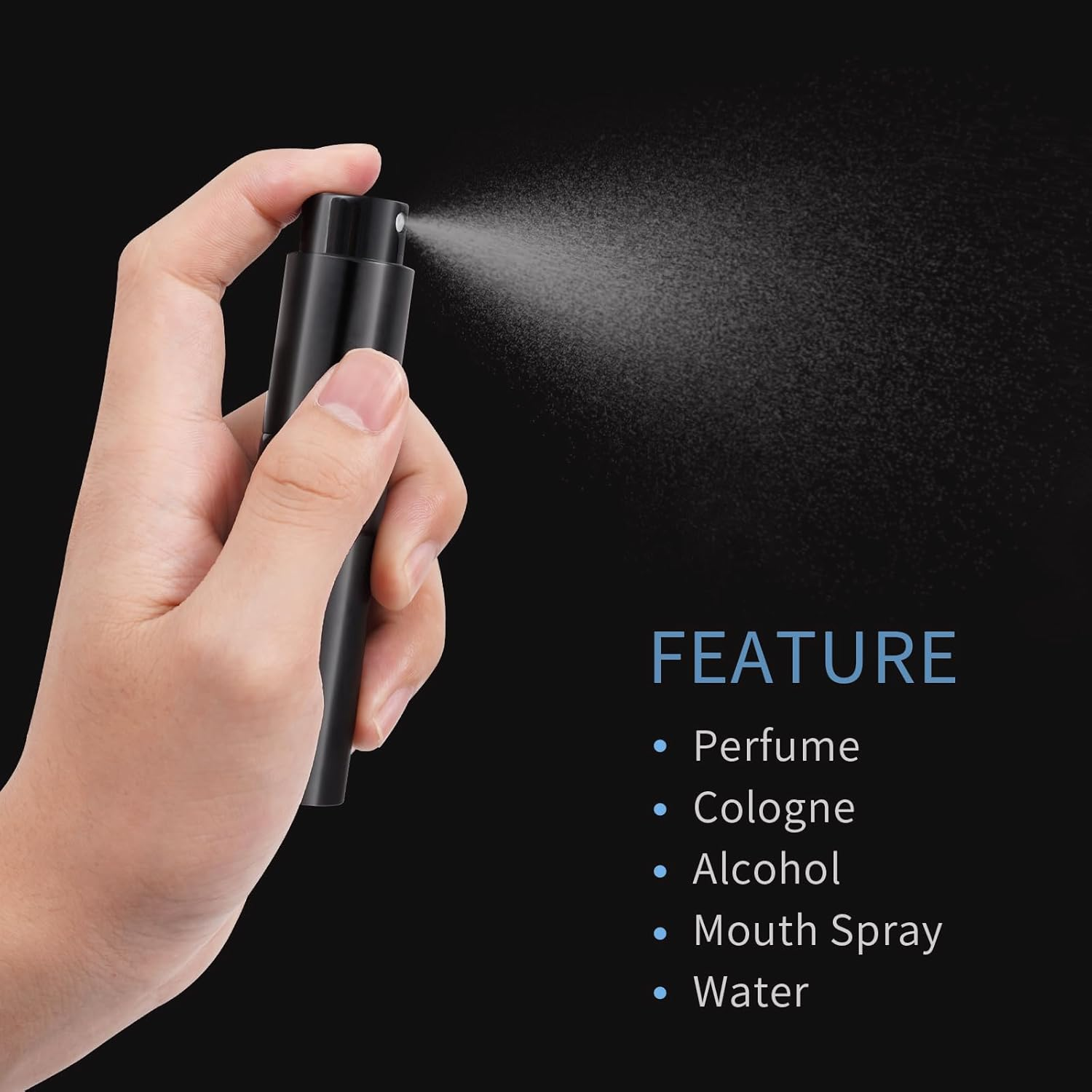 Putmhim 3Pcs 8Ml Cologne Travel Bottle, Perfume Atomizer, Refillable Perfume Sprayer, Twist up Perfume Bottle, Mini Perfume Dispenser（Black） image number 6