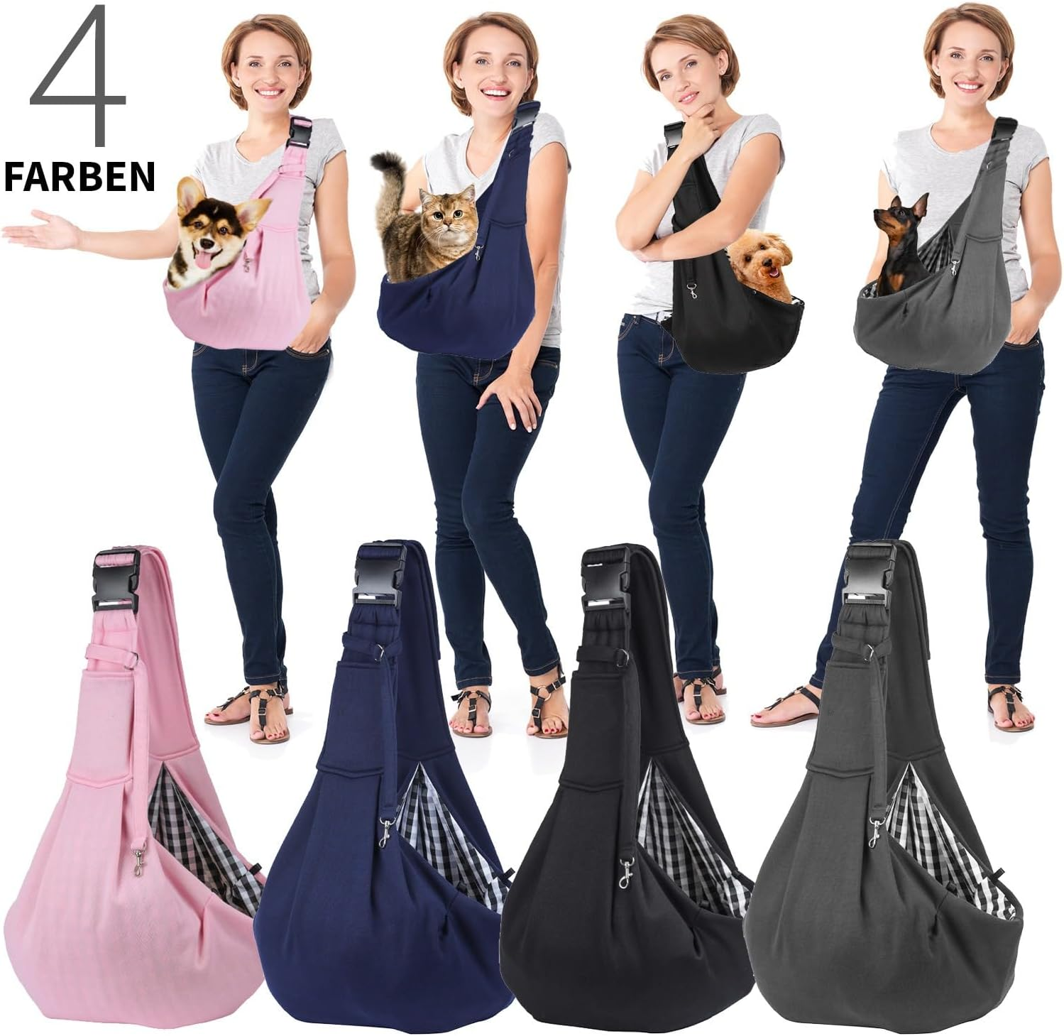 Dog Bag for Small Dogs Dog Carry Bag up to 8 Kg Cat Shoulder Bag for Walking Blue Navy image number 3