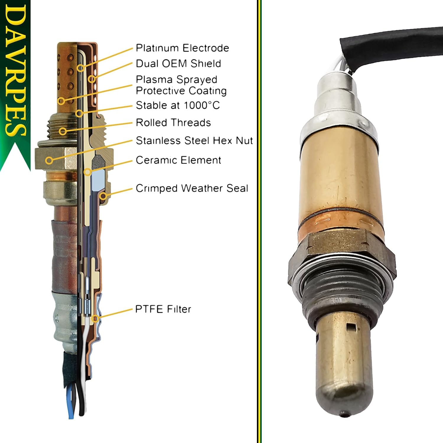 DAVRPES 2PCS 234-4694 Oxygen Sensor O2 Sensor Pre-Cat Sensor for Land Rover Discovery Range Rover V8 Series 2 4.0 and 4.6 Replace#234 4694｜2344694 image number 4