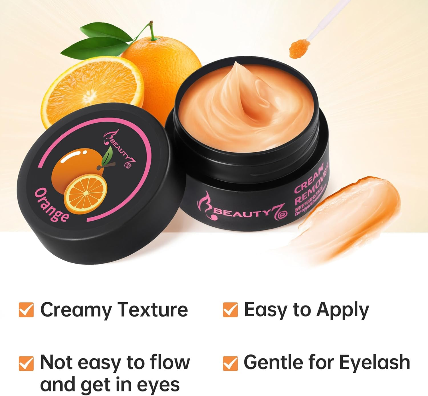 Beauty7 Eyelash Extension Glue Remover Cream Low Irritation and Fast Dissolution Eyelash Remover for Extensions Lash Remover Individual Eyelash Extension Cleanser Orange Flavor image number 5