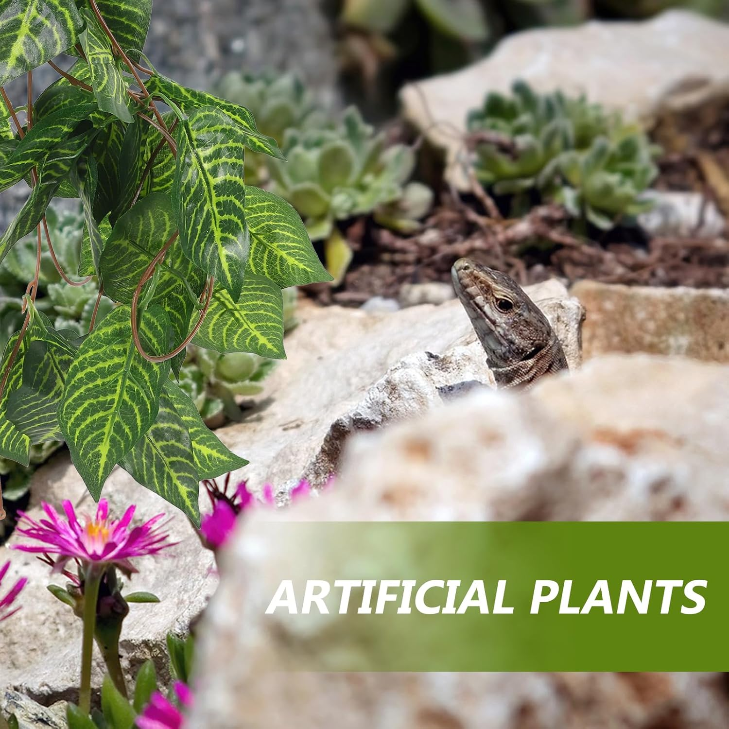 Sosoport Crawler Simulation Plant Reptile Terrarium Plant Snake Habitat Decoration Climbing Pet Aquarium Landscaping Aquarium Fake Artificial image number 6