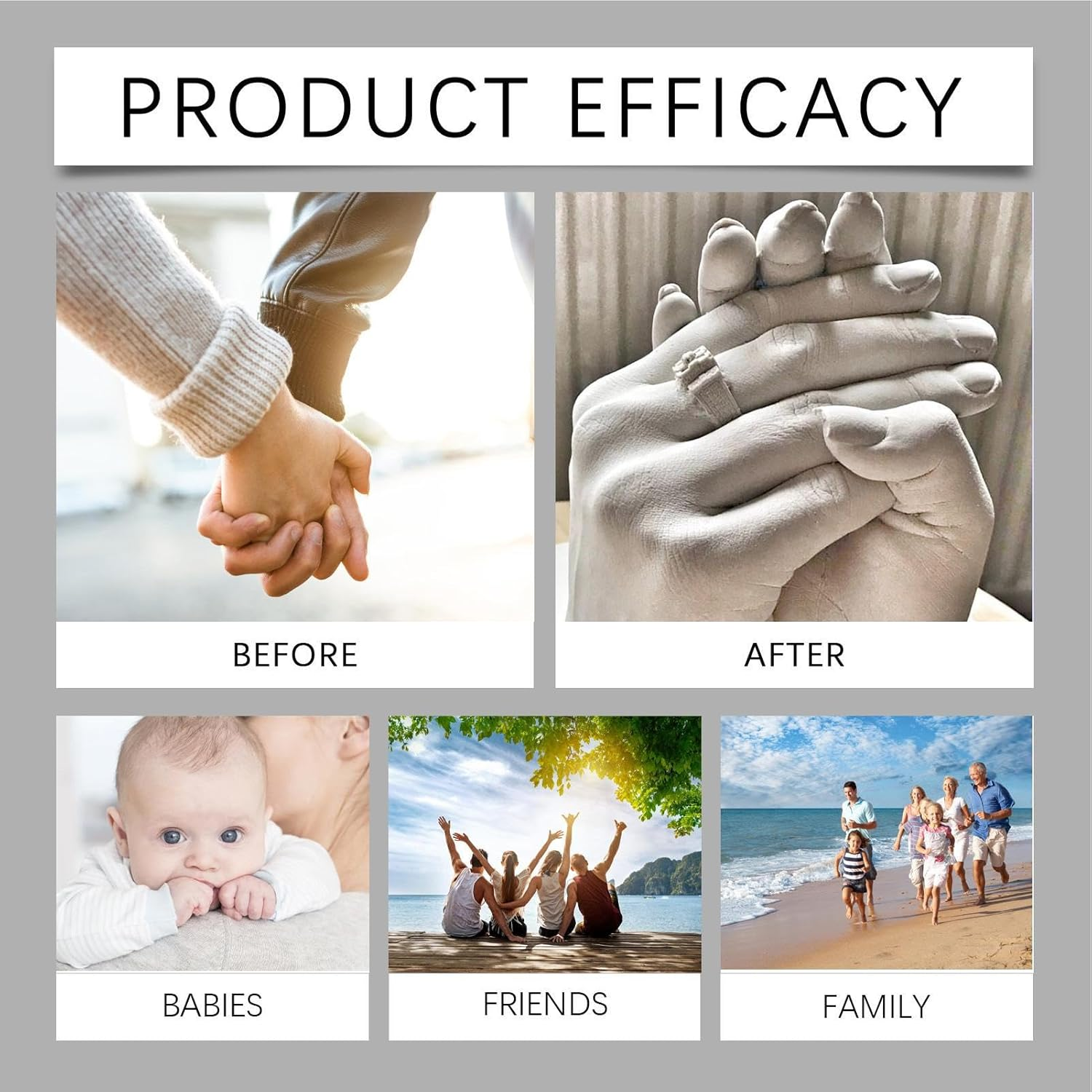 Family Hand Footprint Kit | Baby Hand Footprint Kit - Soap Making Materials Toddlers Adults Couples Family image number 1