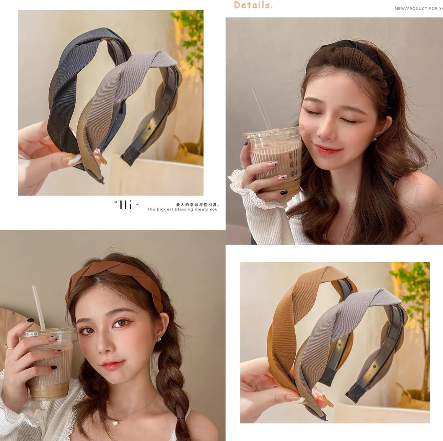 Ypkia Pack of 3 Women'S Braided Headbands, Wide Hair Bands with Teeth, Knotted Fabric Headbands, Hair Accessories for Women and Girls image number 3