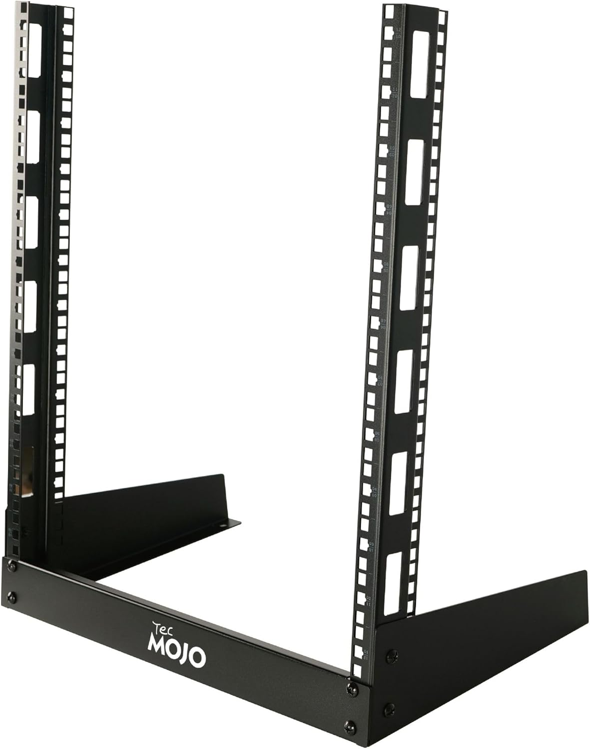 Tecmojo 12RU 19 Inches Desktop Open Frame Rack, 2 Post Network Rack with Square Holes, Compact Switch Depth for Patch Panel/Av/Computer Equipment image number 1