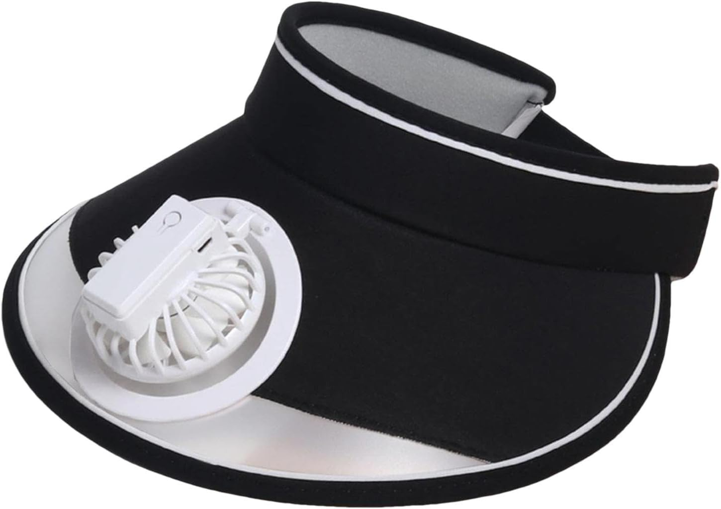Sun Visor Hats with Fan | Large Area Sun Protection - USB Rechargeable - Cooling Hat with Multiple Colors, Fan Beach Accessories for Hiking Casual Women Beach White