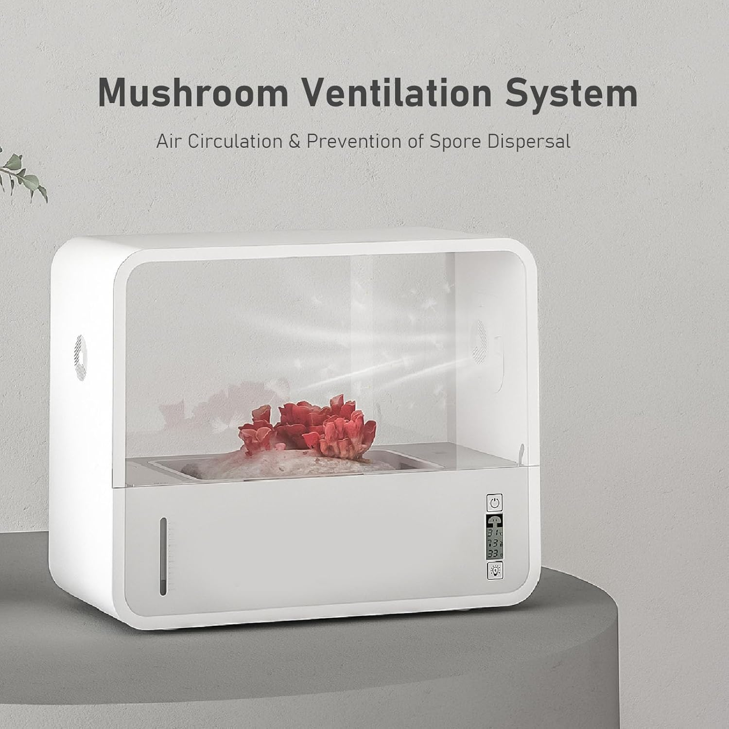 Mushroom Grow Tent, 14.6 X 7.1 X 11.6 X 6.9In Smart Soilless Still Air Box Transparent Viewing LED Lighting Mushroom Grow Box for Monitoring Humidity and Temperature image number 6