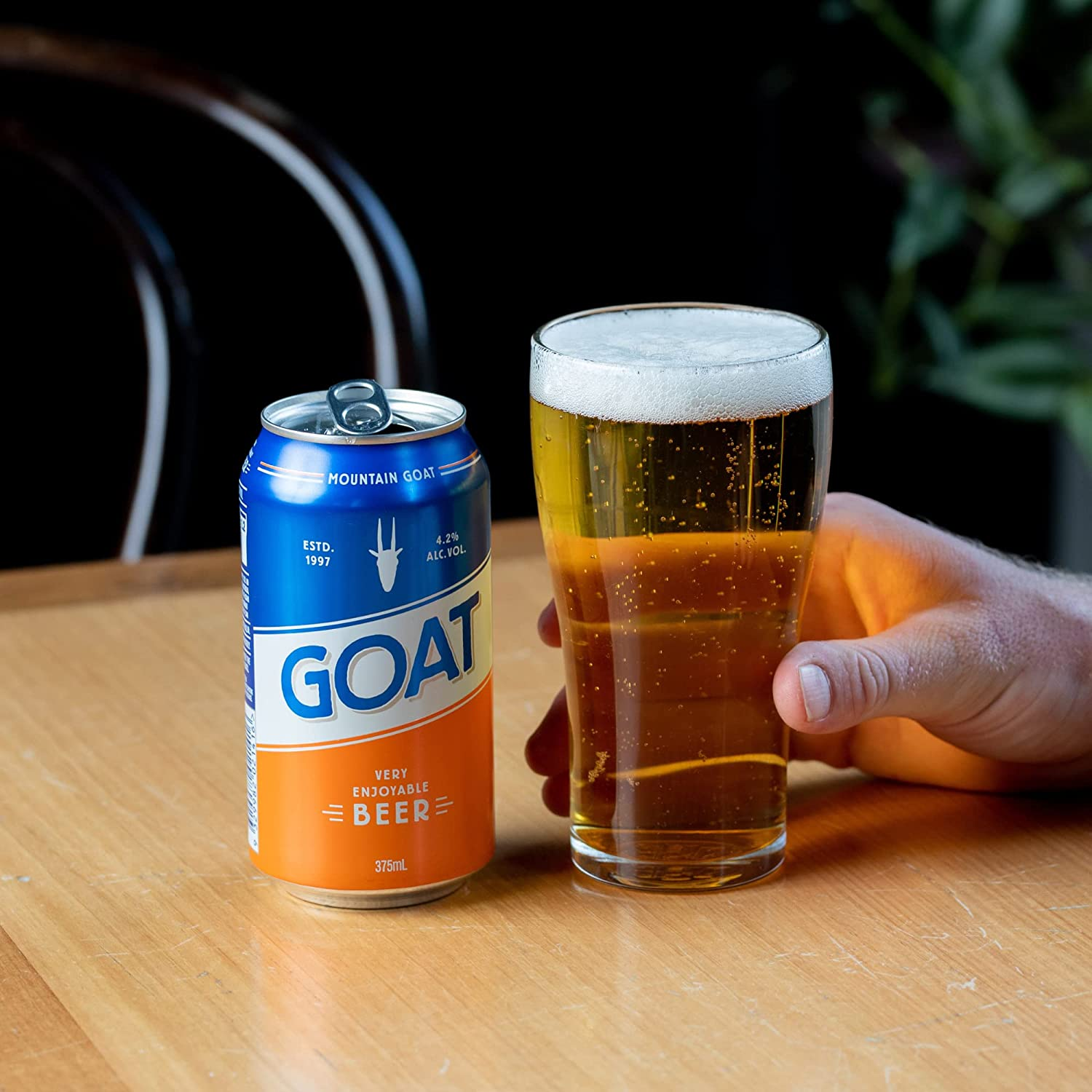 Mountain Goat 'GOAT' Very Enjoyable Beer, Aussie Lager, Craft Beer, 4.2% ABV, 375Ml (Case of 24 Cans) image number 4