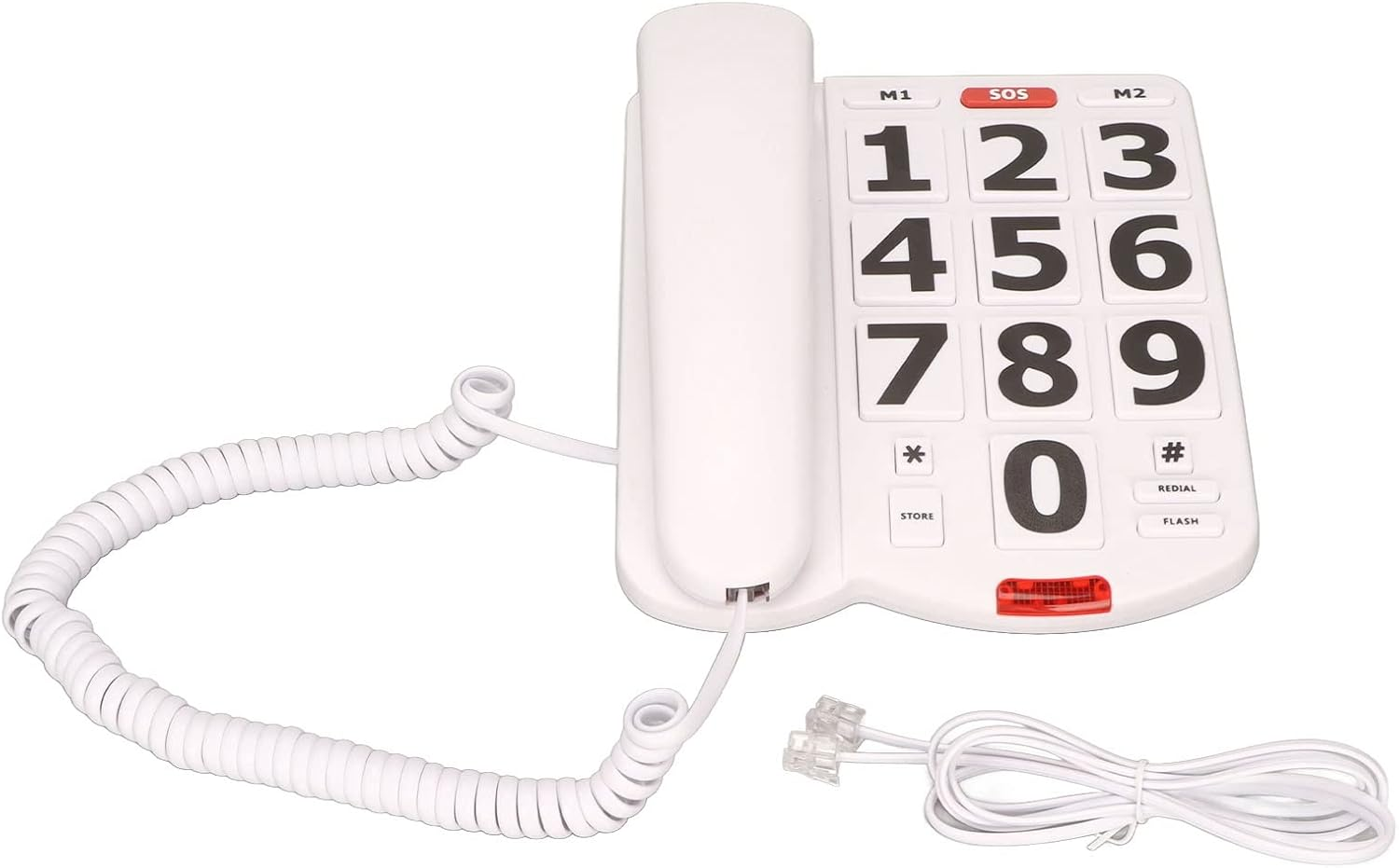 Large Button Landline Phone with Adjustable Volume, Last Number Redialing for Elderly, Home Phone for Senior image number 4