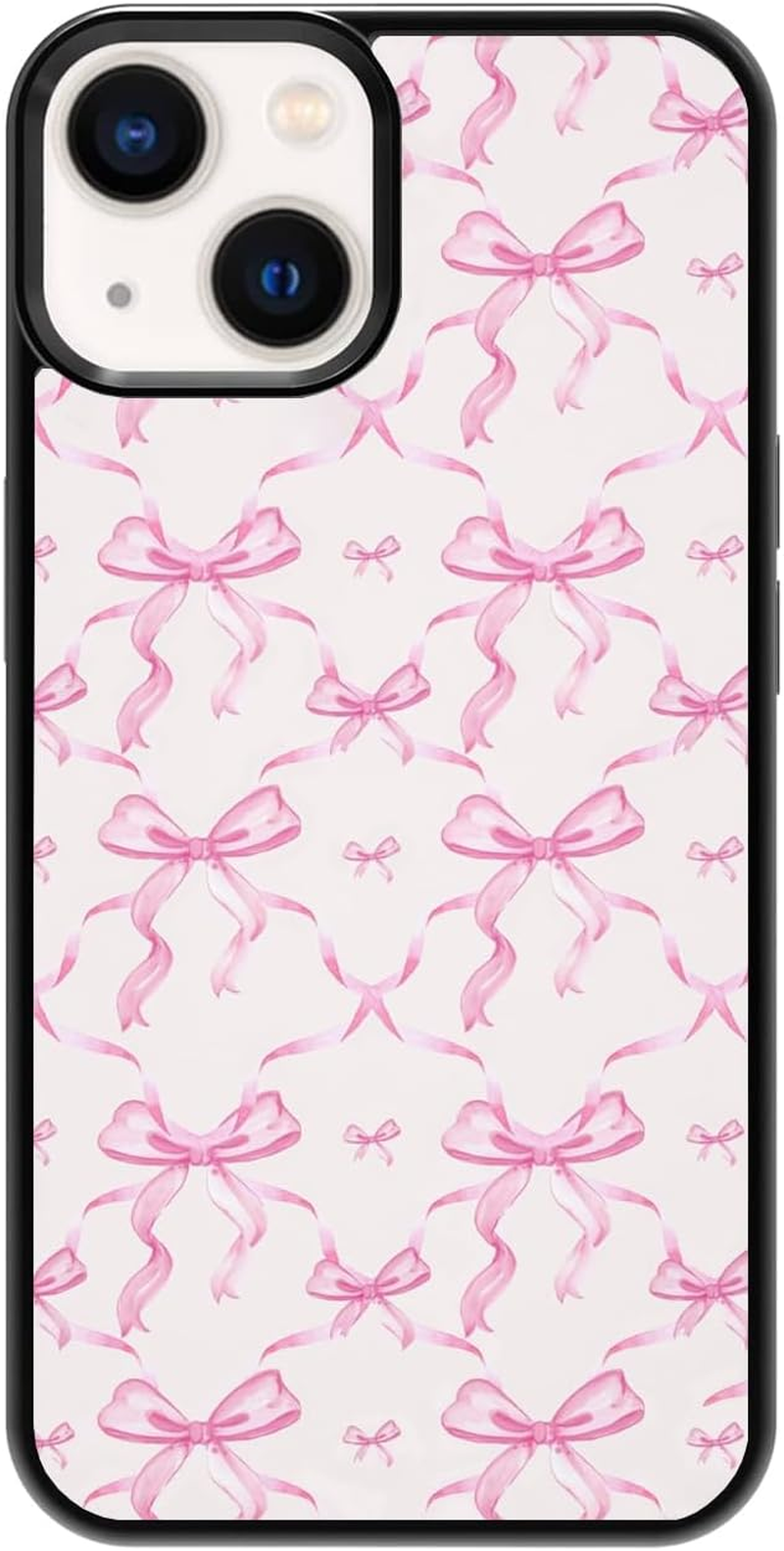 GUAYDOYIM Aesthetic Pink Ribbons Bow Tie Pattern Case Compatible with Iphone Xr,Pink Bows Phone Case,Custom Bow Protective Cases with Soft TPU Material for Women Girls (For Iphone XR)