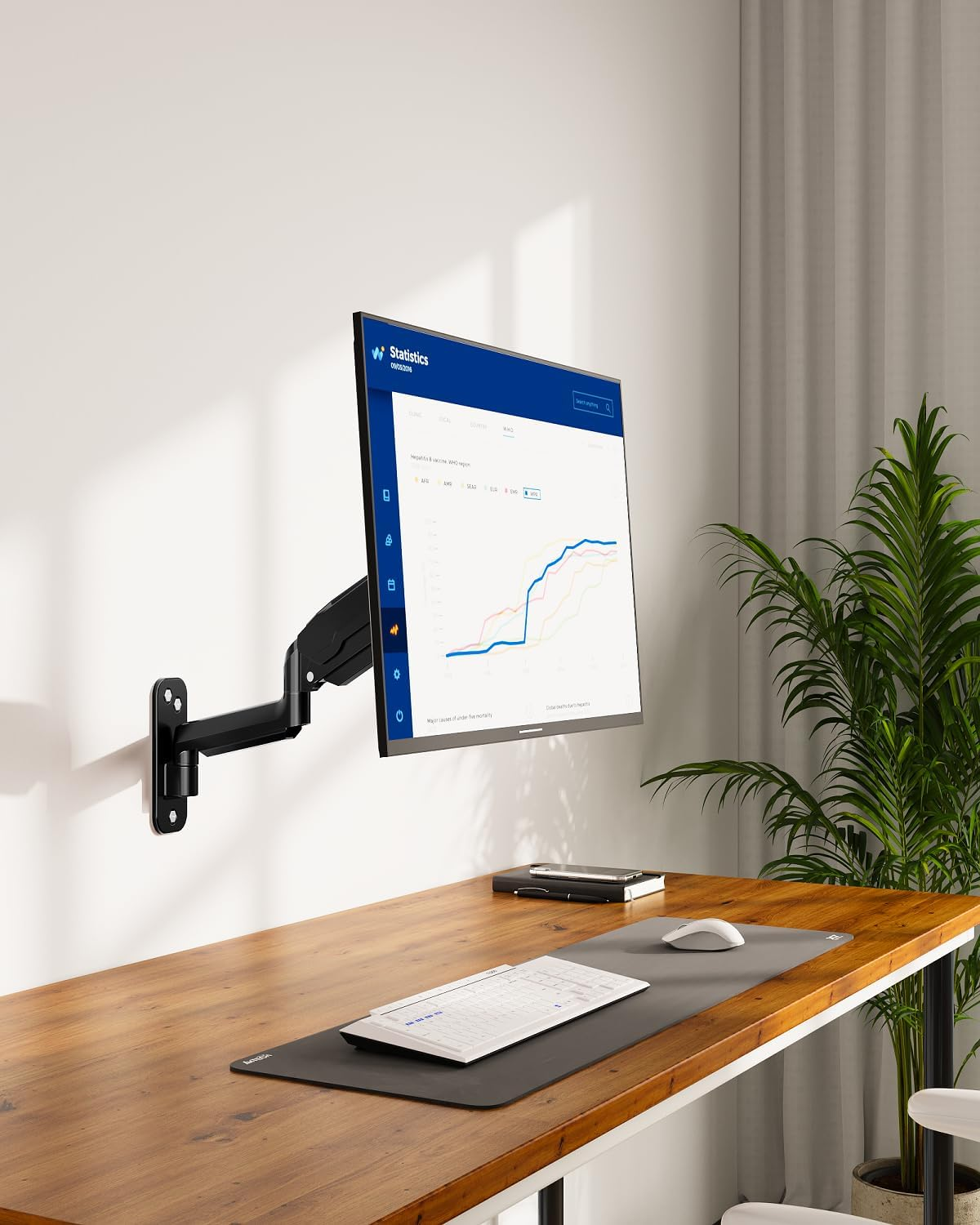 Mount PRO Single Monitor Wall Mount for 13 to 32 Inch Computer Screens, Gas Spring Wall Monitor Arm Holds up to 17.6Lbs, Full Motion Adjustable Wall Monitor Mount, VESA Mount 75X75, 100X100 image number 6