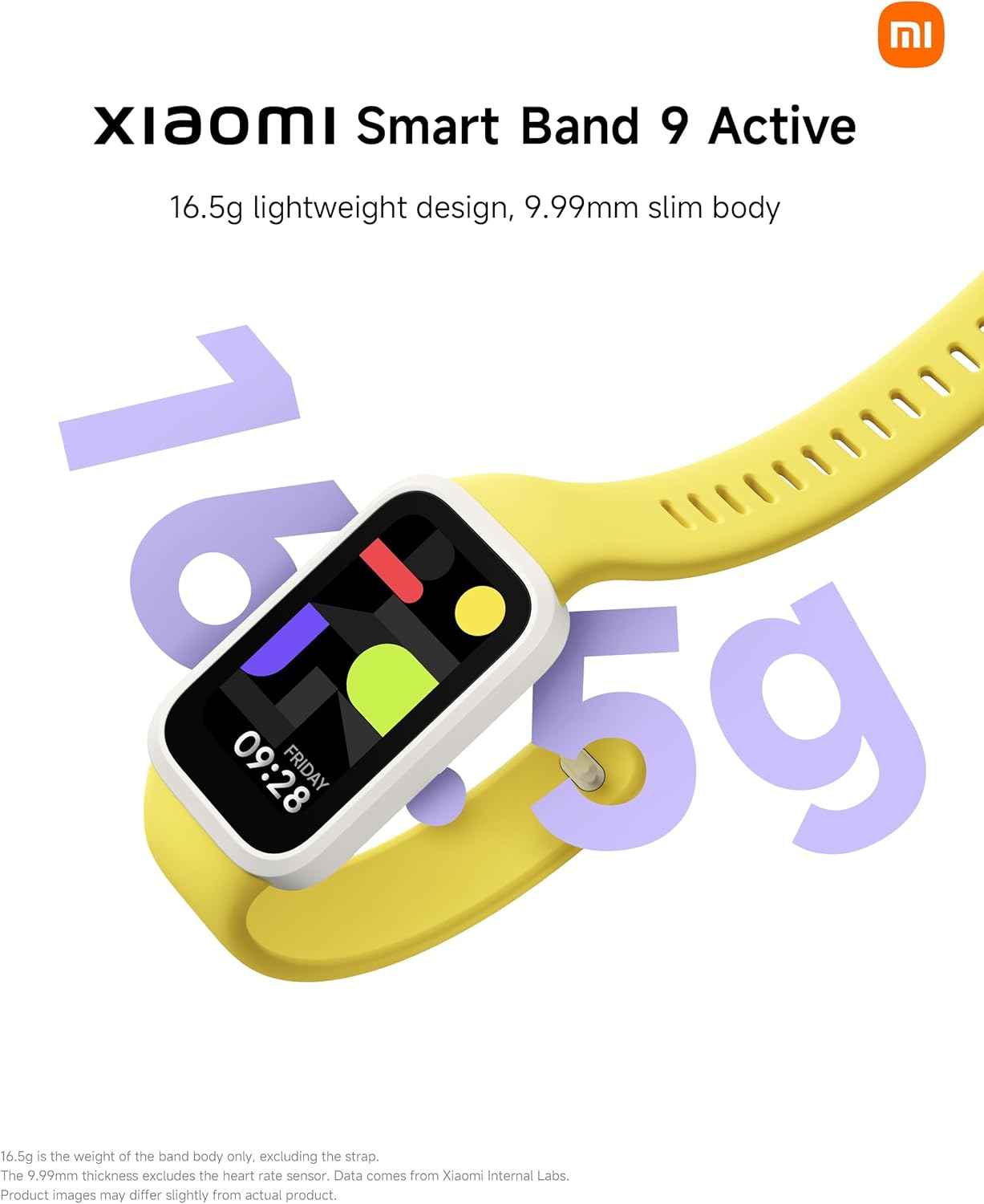 Xiaomi Band 9 Active Smartwatch, 18 Days of Continuous Use, 1.47" TFT Display, 24-Hour Health, Enhanced Chip, Lightweight Design, Interchangeable Frame, Compatible with Iphone & Android, Black image number 2