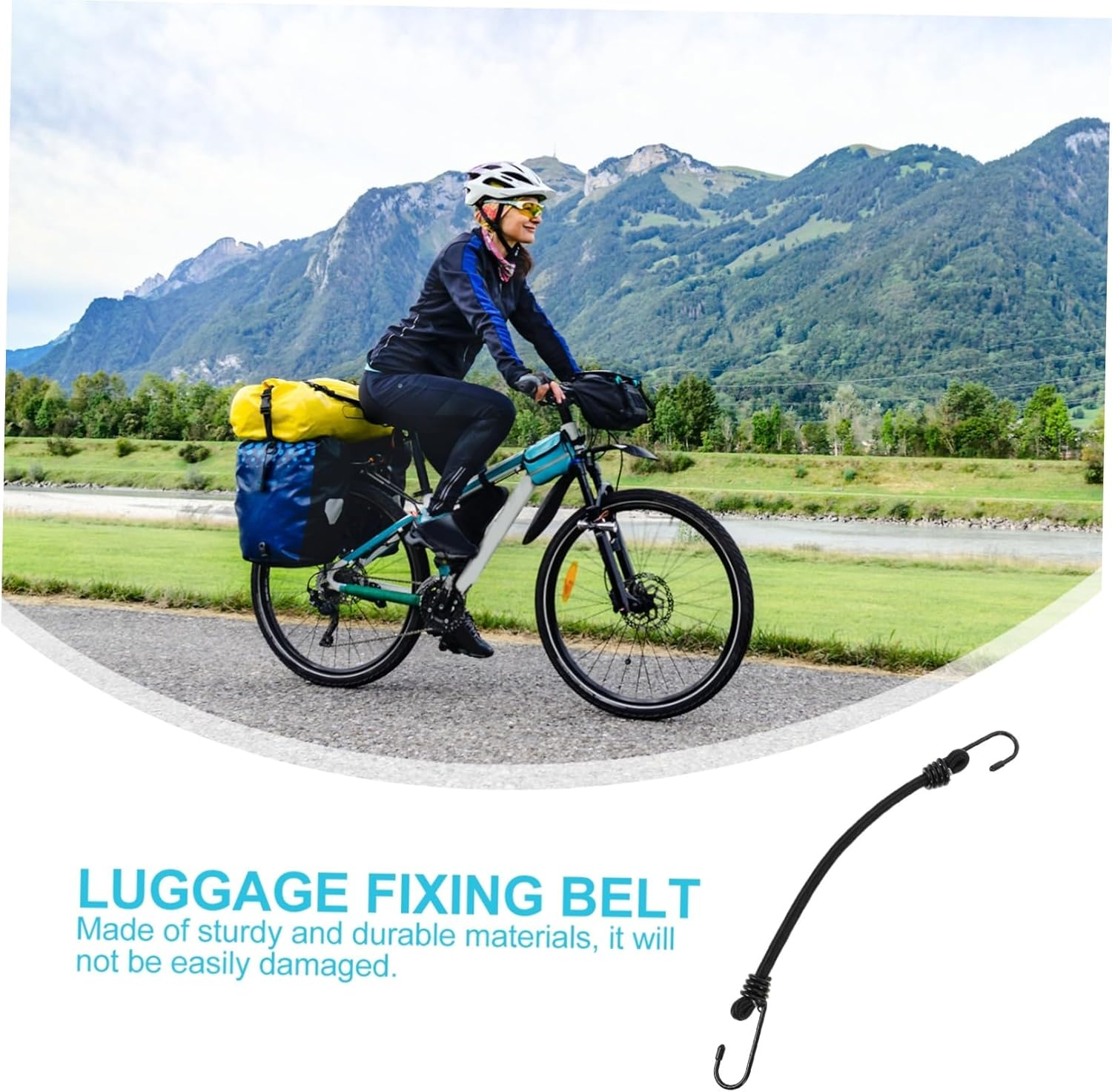 UKCOCO 5Pcs Strapping Hook Rope Elastic Bungee Cords Hooks Luggage Fixing Belt for Travel Gear and Cargo Fixed Belt