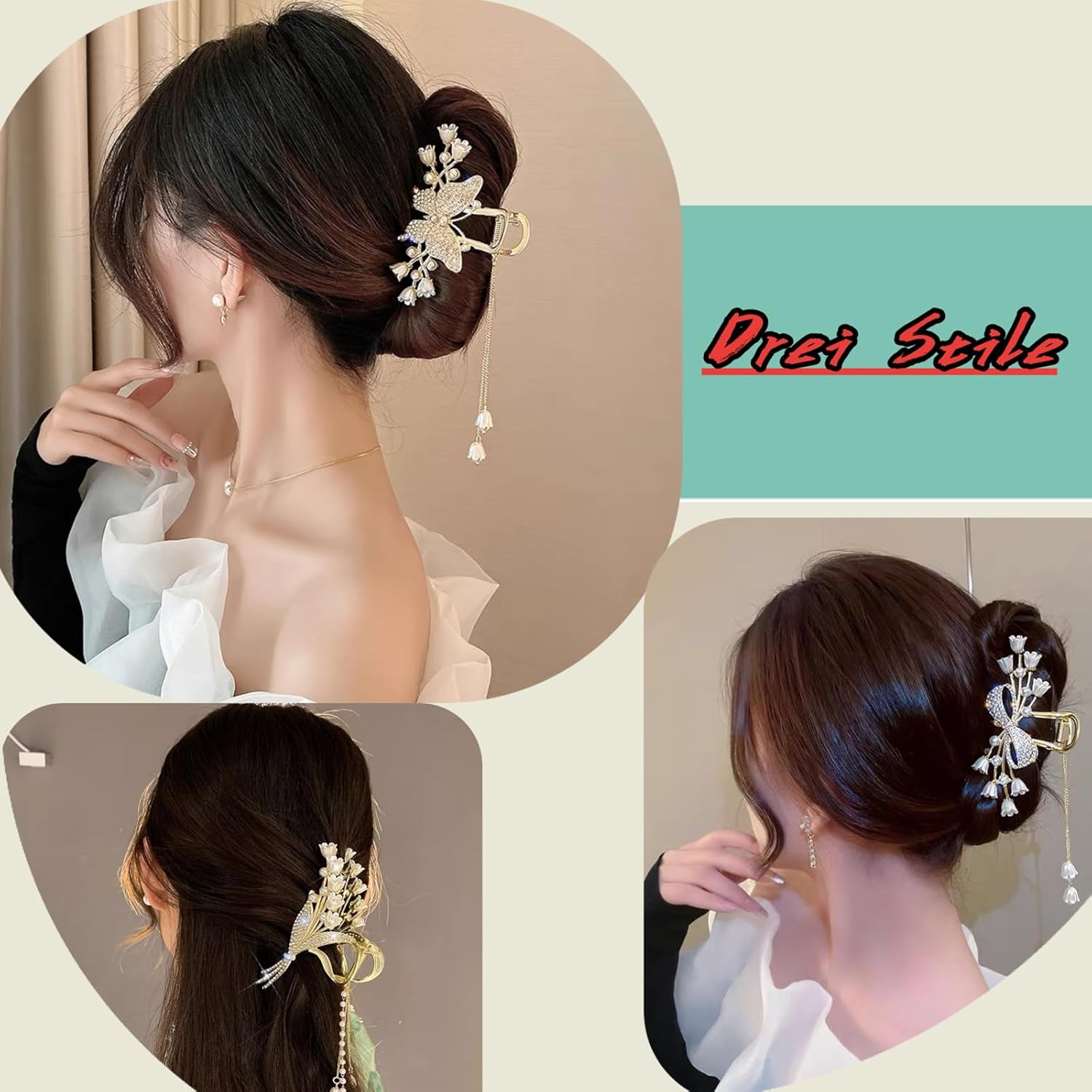 Ypkia Flower Hair Clip Gold Metal Butterfly Hair Clips Women'S Large Hair Claws Clips for Women Girls Thick Thin Hair Accessories (Pack of 3) image number 5