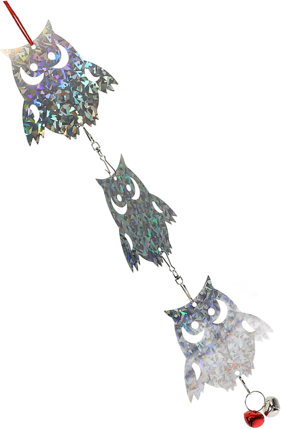 Reflective Device Wind Chime Bird Deterrents Pendant Bells Rhombus Disc Iron Sturdy Hanging Decor for Porch Garden image number 4