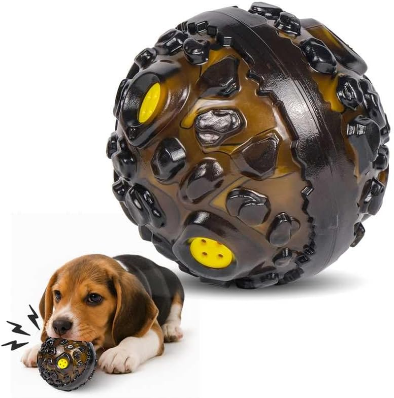 Interactive Dog Toy,Squeaky Giggling Sound,Durable for Small Medium Large Dogs,Tough Dog Ball Chew Toy,The Best Interactive Toy Ball for Dogs and Cats (Yellow)