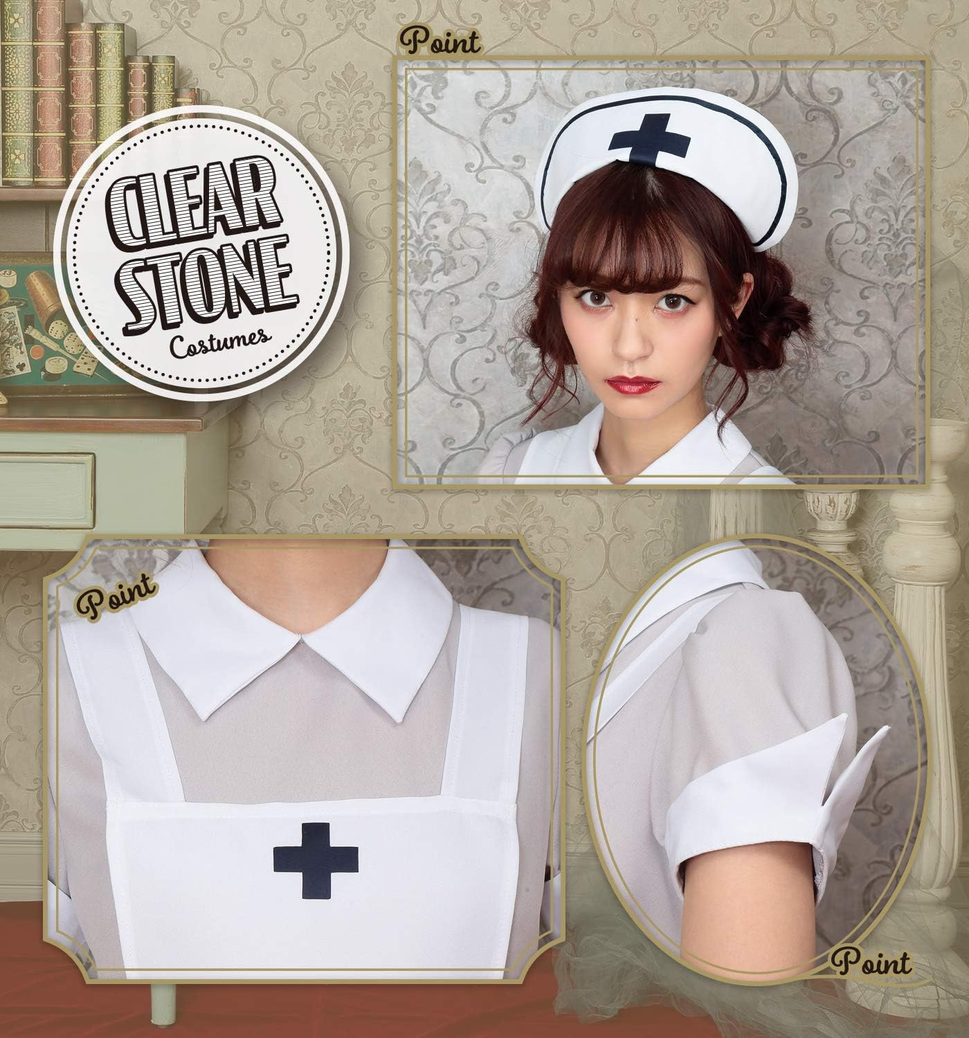 Clearstone Party City Classic Long Cosplay, Classic Long Nurse, Women'S, L, White image number 3